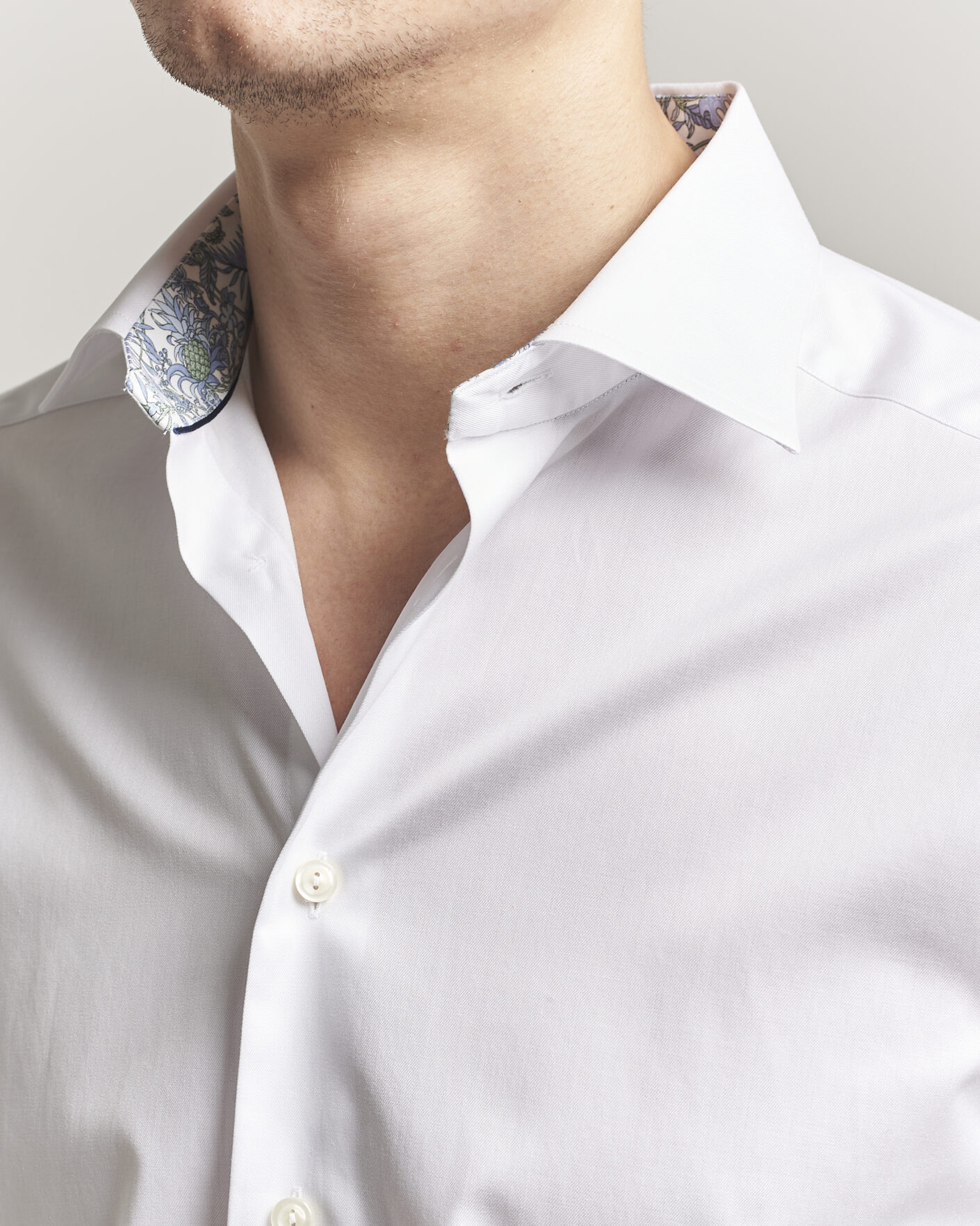 Heren | Overhemden | Eton | Slim Fit Signature Twill Contrast Shirt White