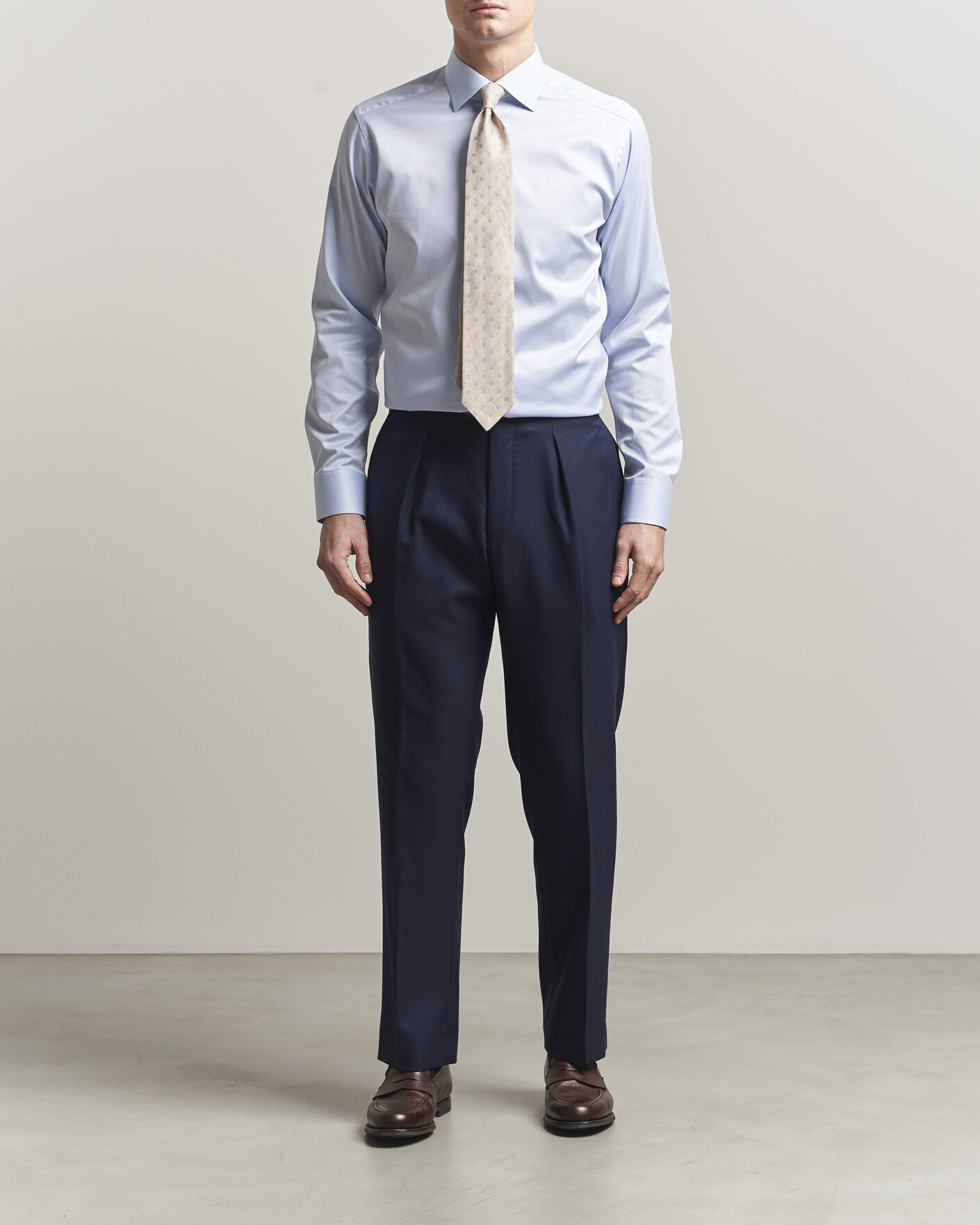 Heren | Overhemden | Eton | Slim Fit Signature Twill Contrast Shirt Light Blue