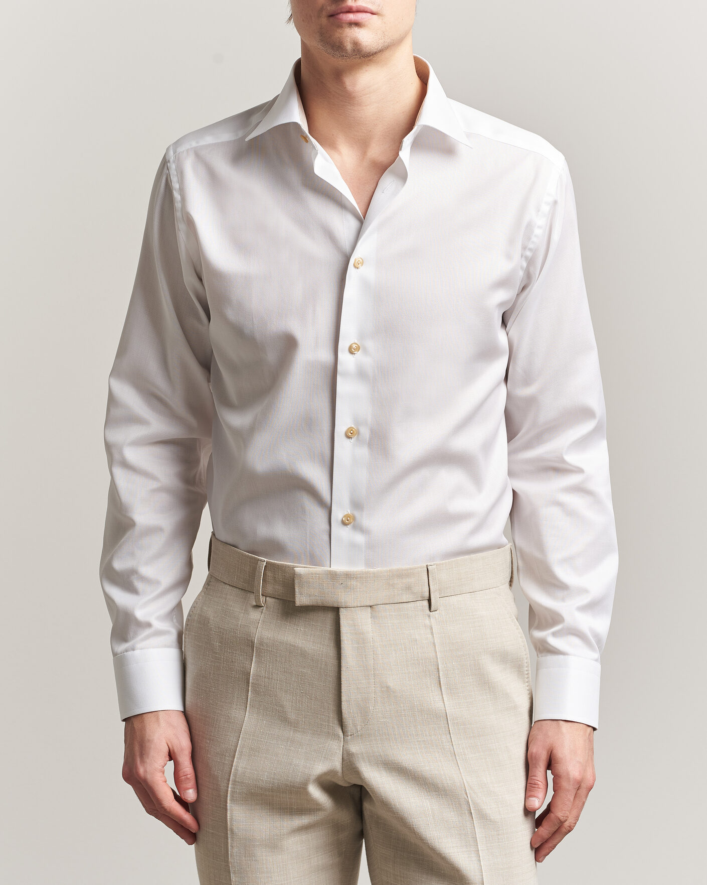 Heren | Overhemden | Eton | Slim Fit Signature Twill Contrast Shirt White