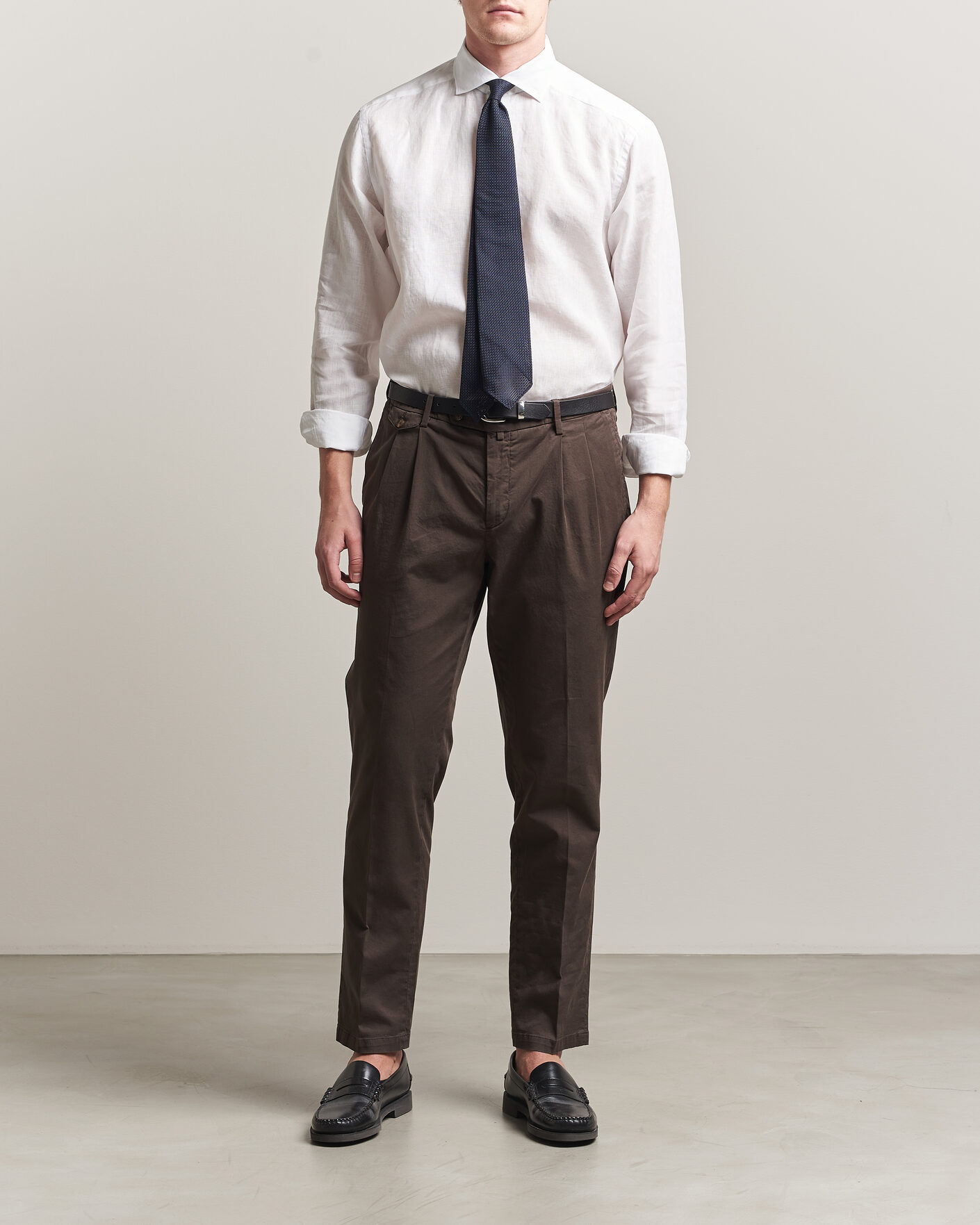 Heren | Overhemden | Eton | Casual Fit Linen Shirt White