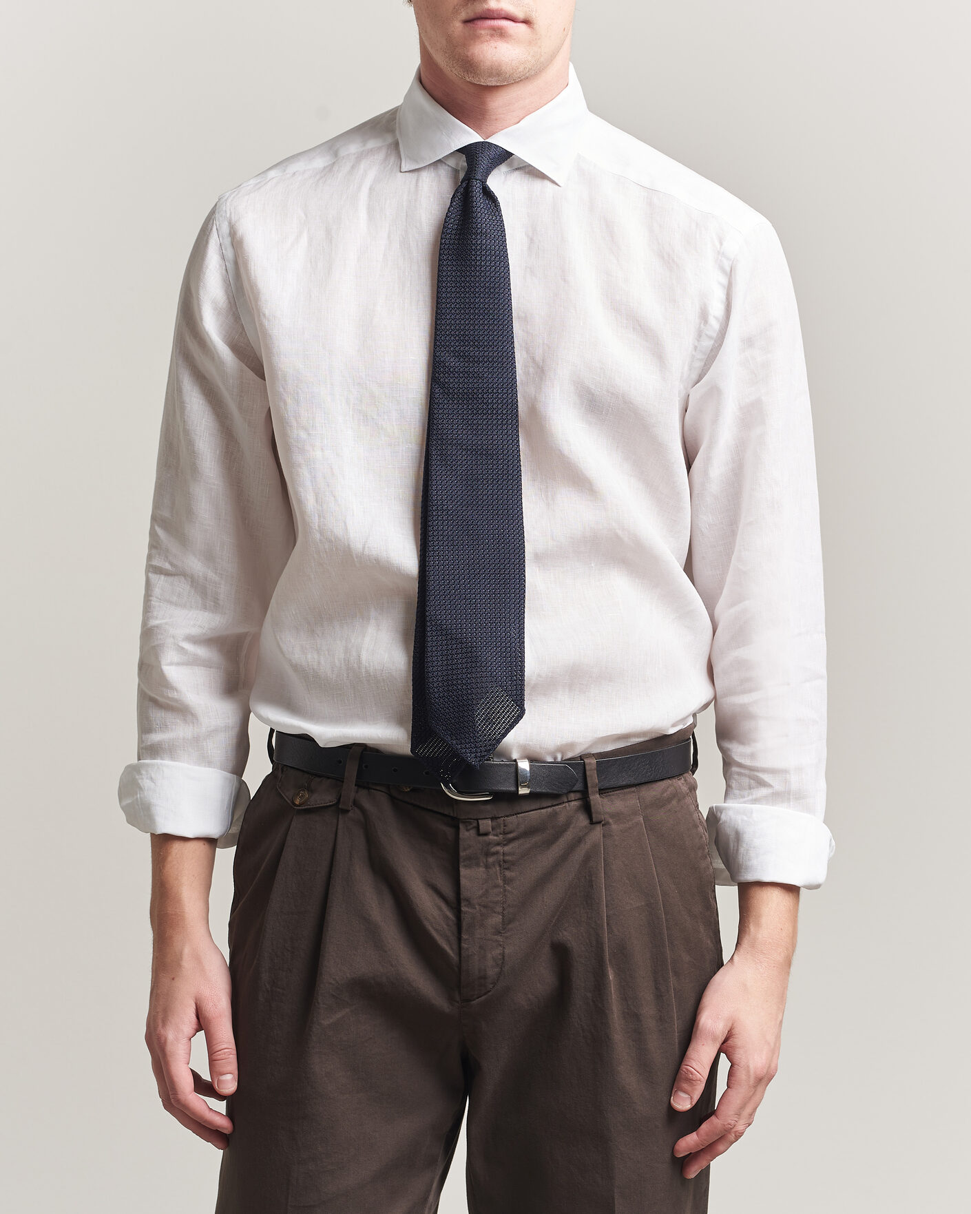 Heren | Overhemden | Eton | Casual Fit Linen Shirt White