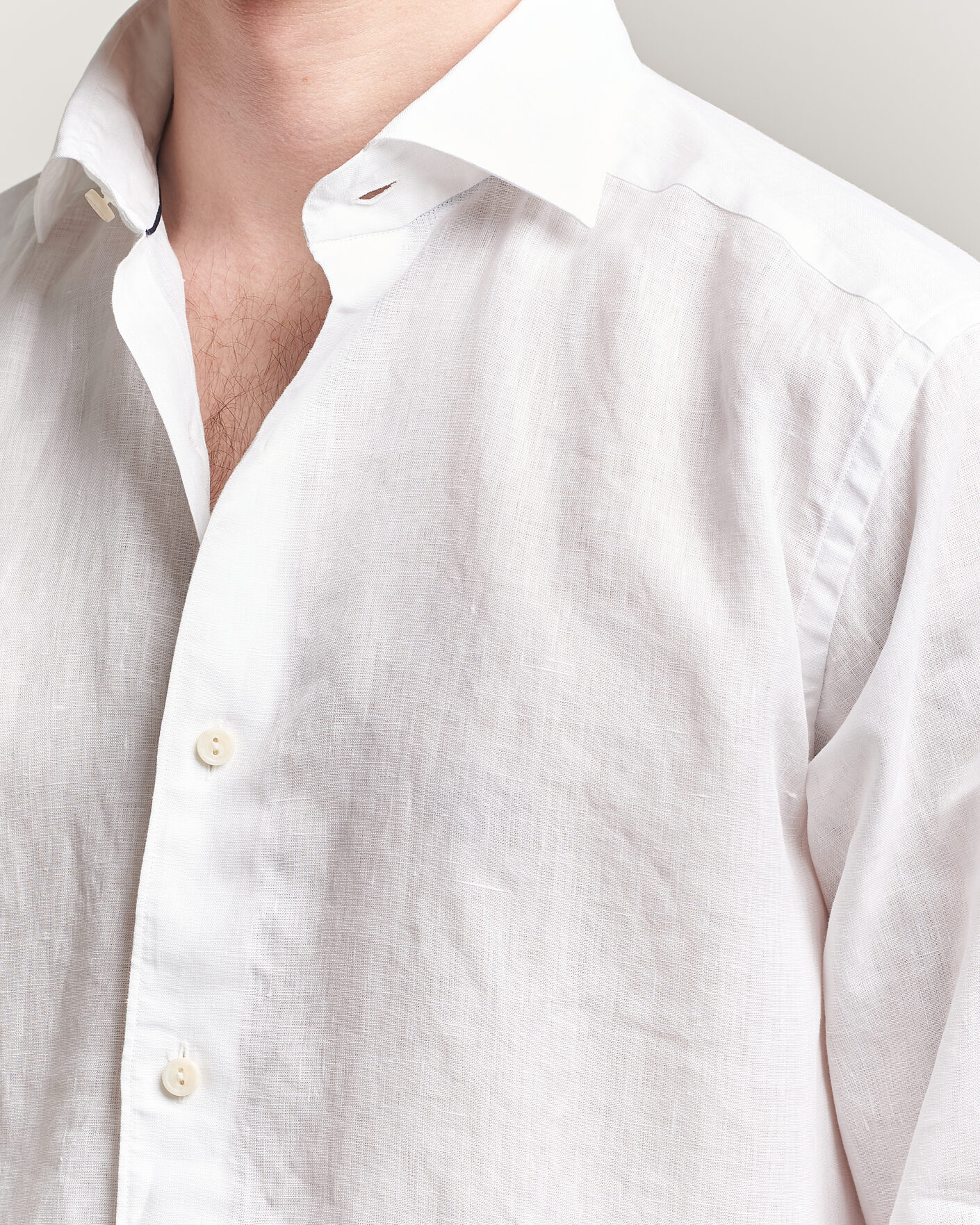 Heren | Overhemden | Eton | Casual Fit Linen Shirt White