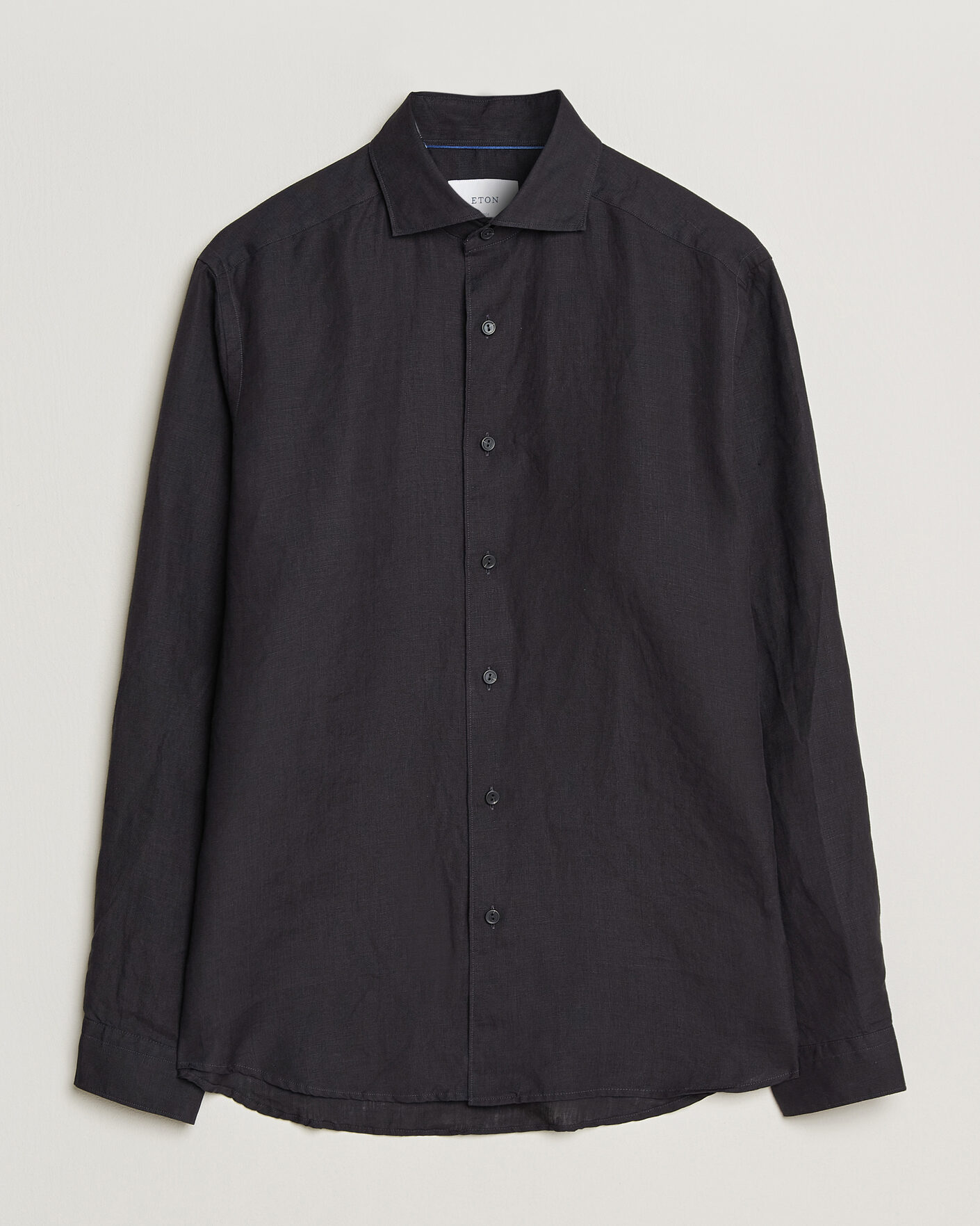 Heren | Overhemden | Eton | Casual Fit Linen Shirt Black