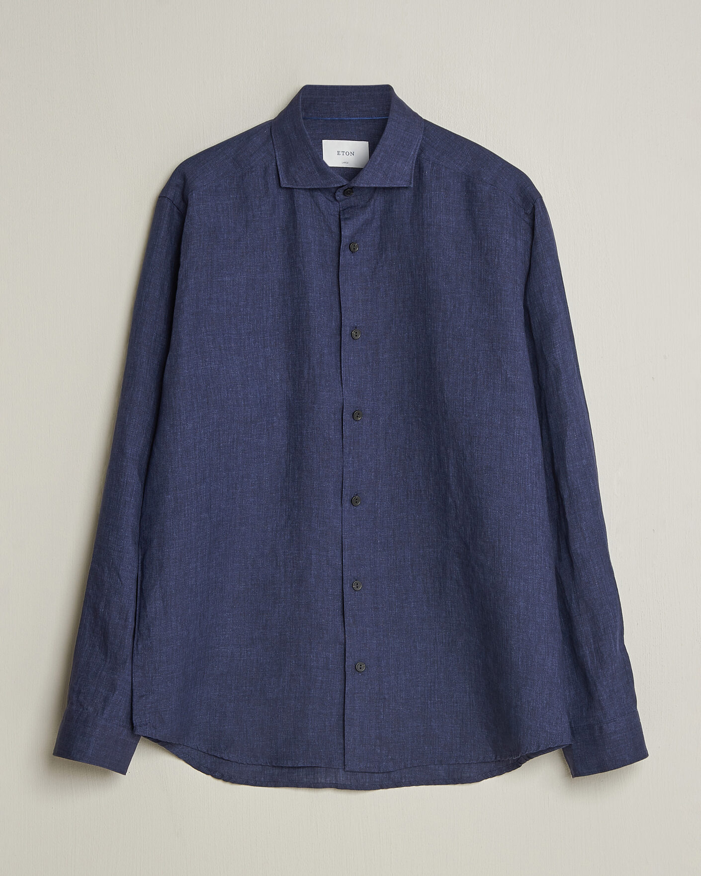 Heren | Overhemden | Eton | Casual Fit Linen Shirt Navy Blue
