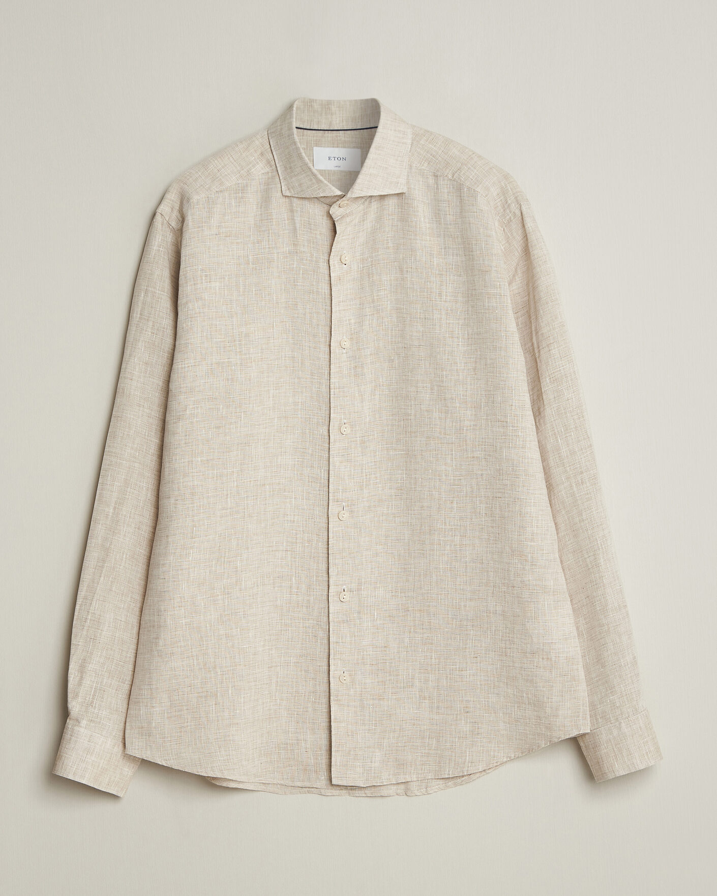 Heren | Overhemden | Eton | Casual Fit Linen Shirt Beige