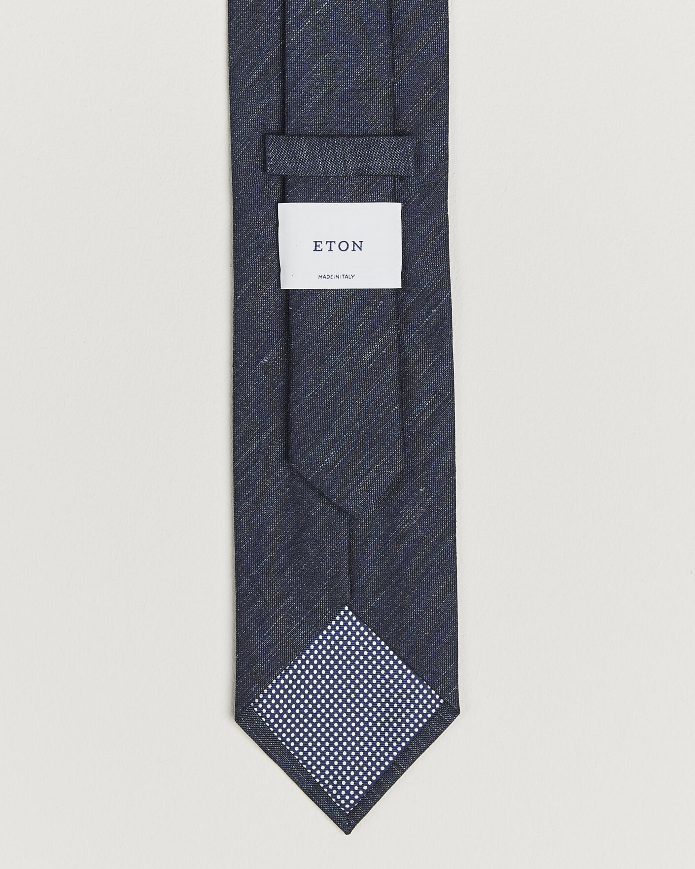 Heren | Stropdassen | Eton | Linen Silk Tie Navy Blue