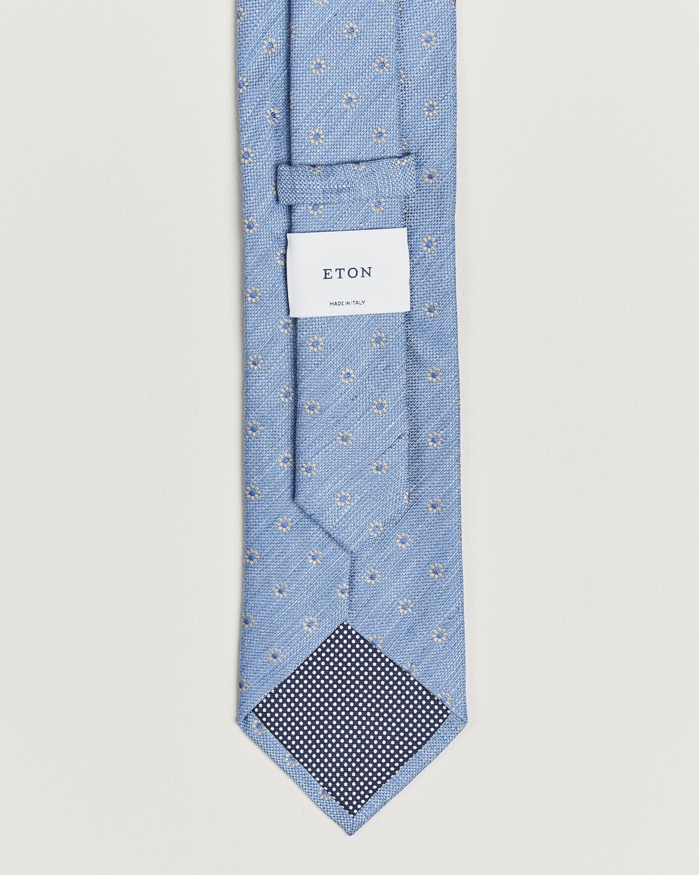 Heren | Stropdassen | Eton | Floral Linen Silk Tie Light Blue