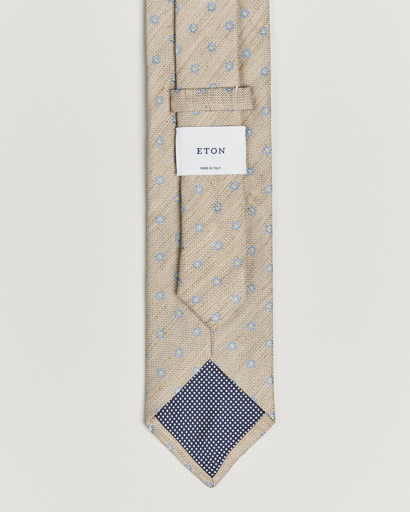Heren | Stropdassen | Eton | Floral Linen Silk Tie Beige