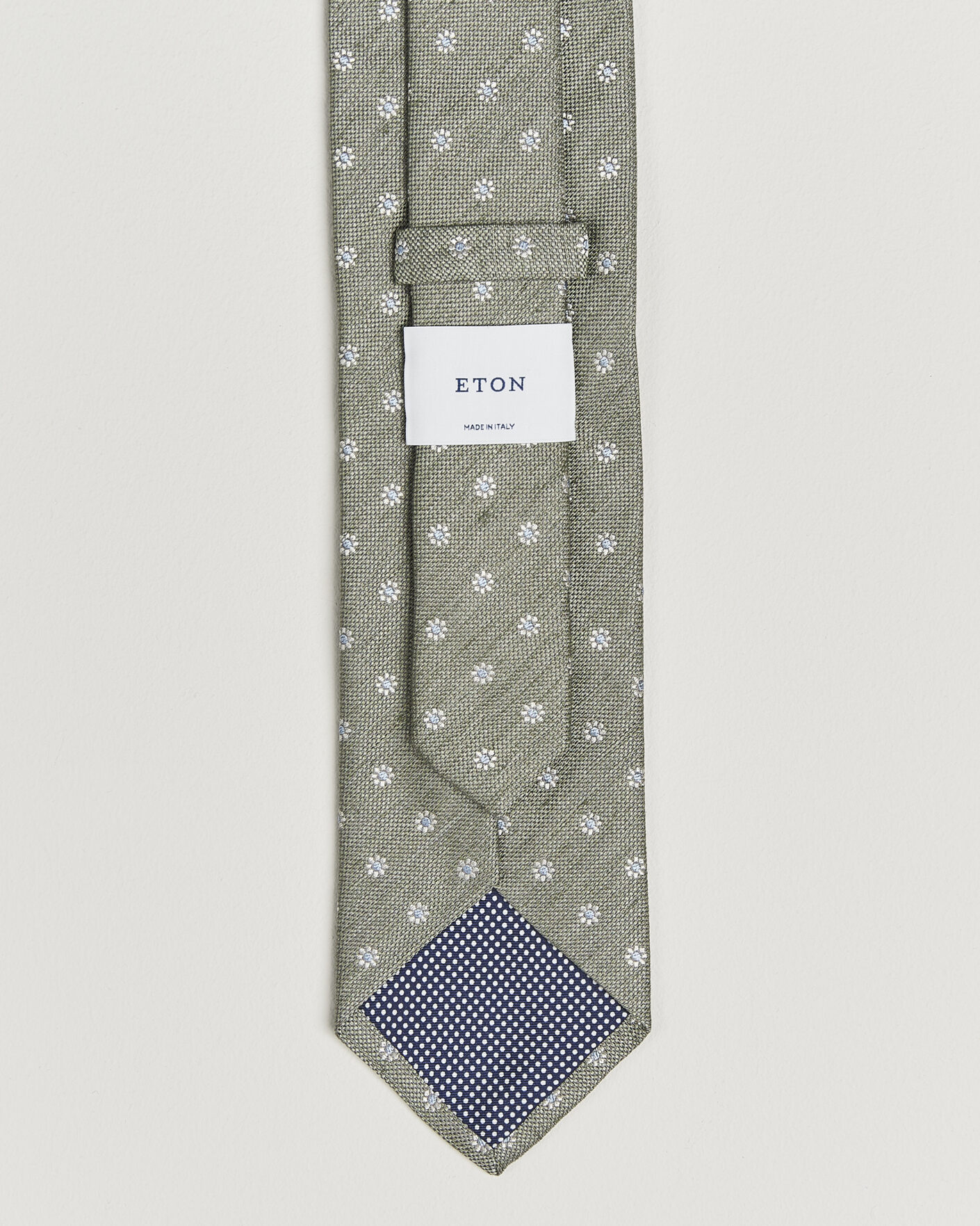 Heren | Stropdassen | Eton | Floral Linen Silk Tie Light Green