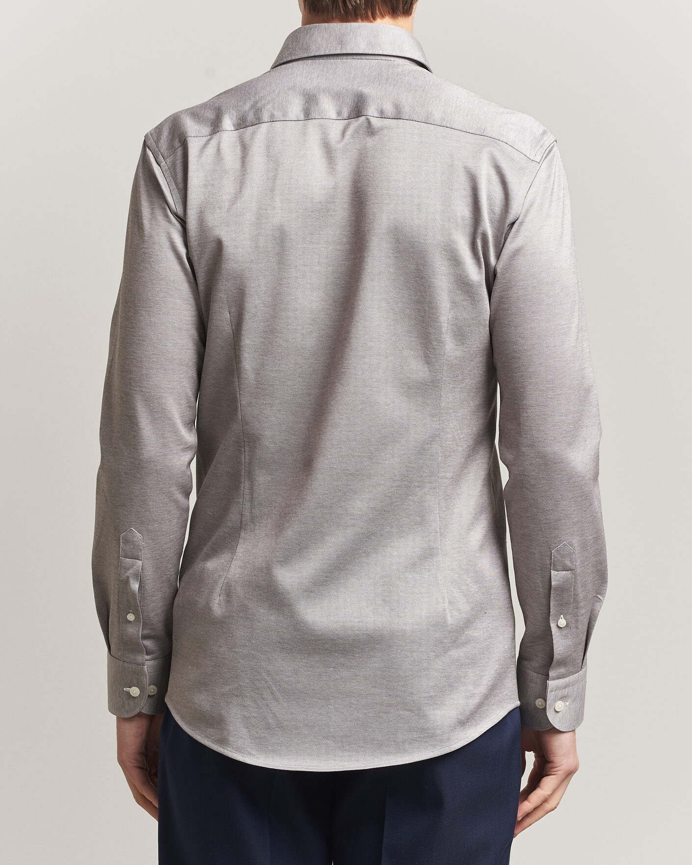 Heren | Overhemden | Eton | Filo di Scozia Knitted Shirt Brown