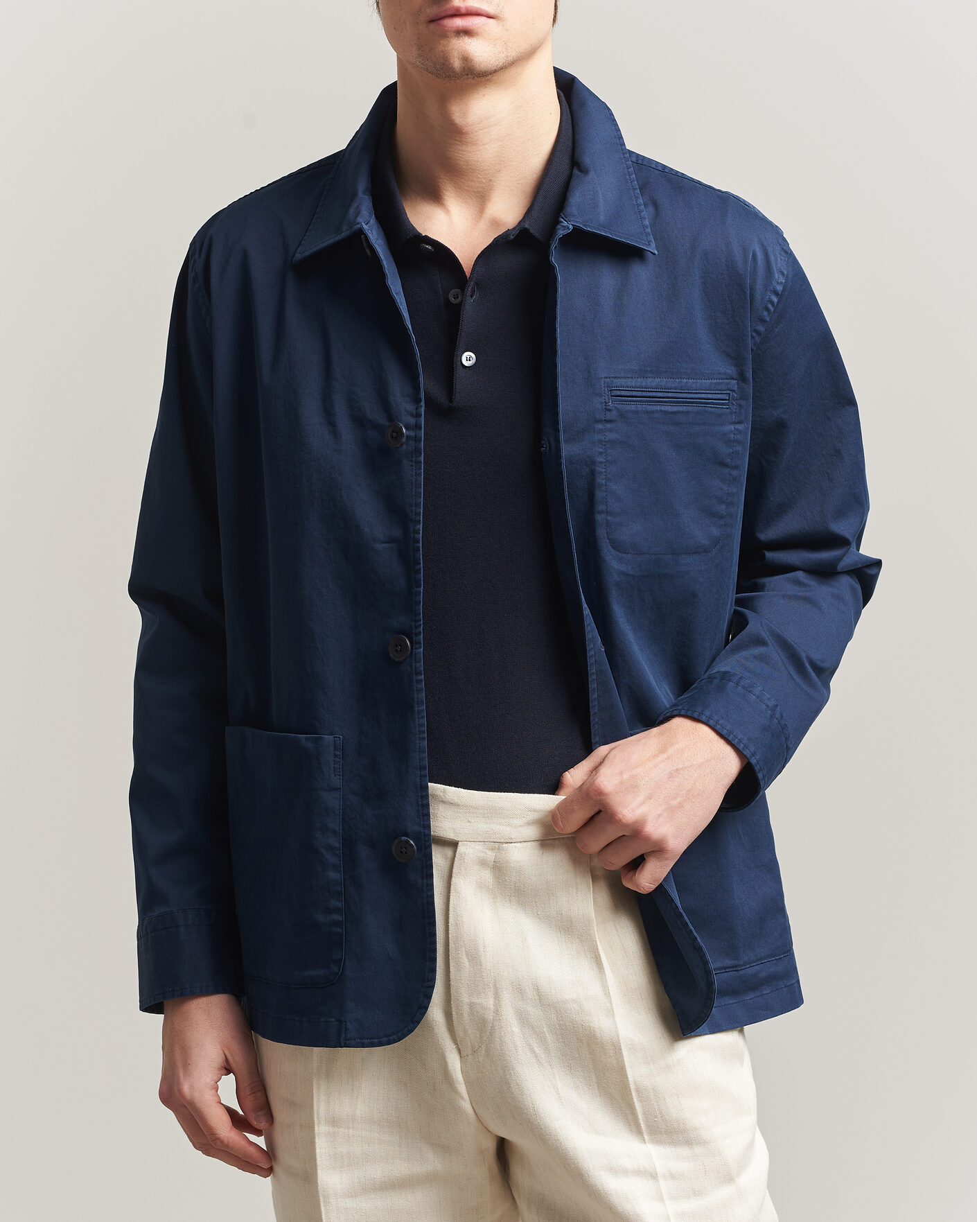 Heren | Jassen | Eton | Cotton Chore Jacket Navy Blue
