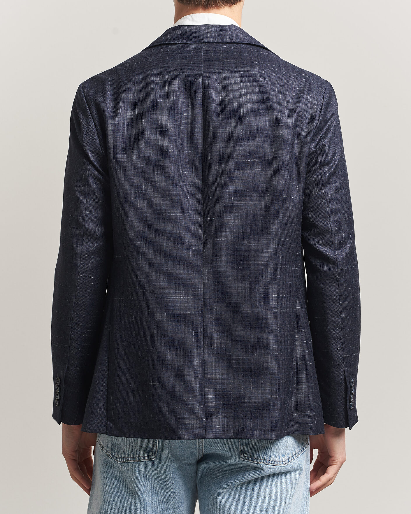 Heren | Blazers | Eton | Wool Silk Soft Blazer Navy Blue