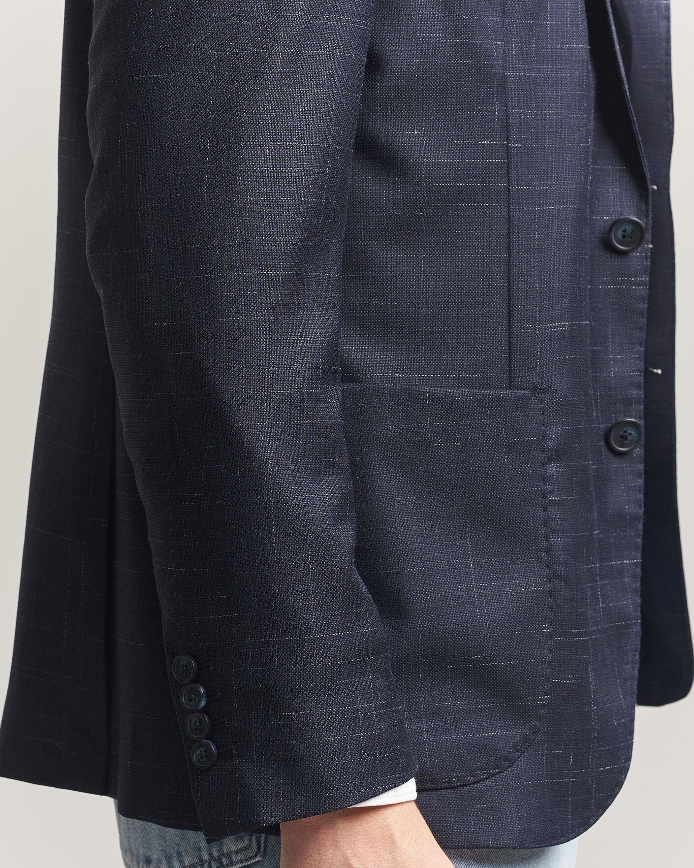 Heren | Blazers | Eton | Wool Silk Soft Blazer Navy Blue