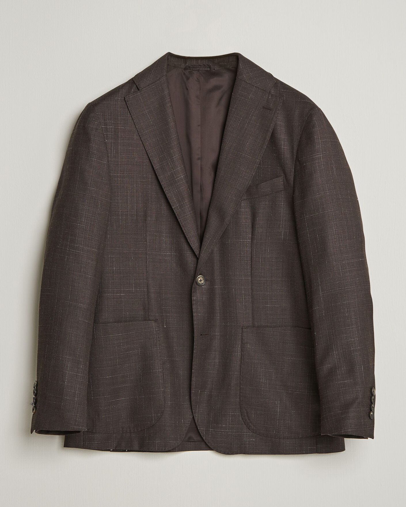 Heren | Blazers | Eton | Wool Silk Soft Blazer Dark Brown