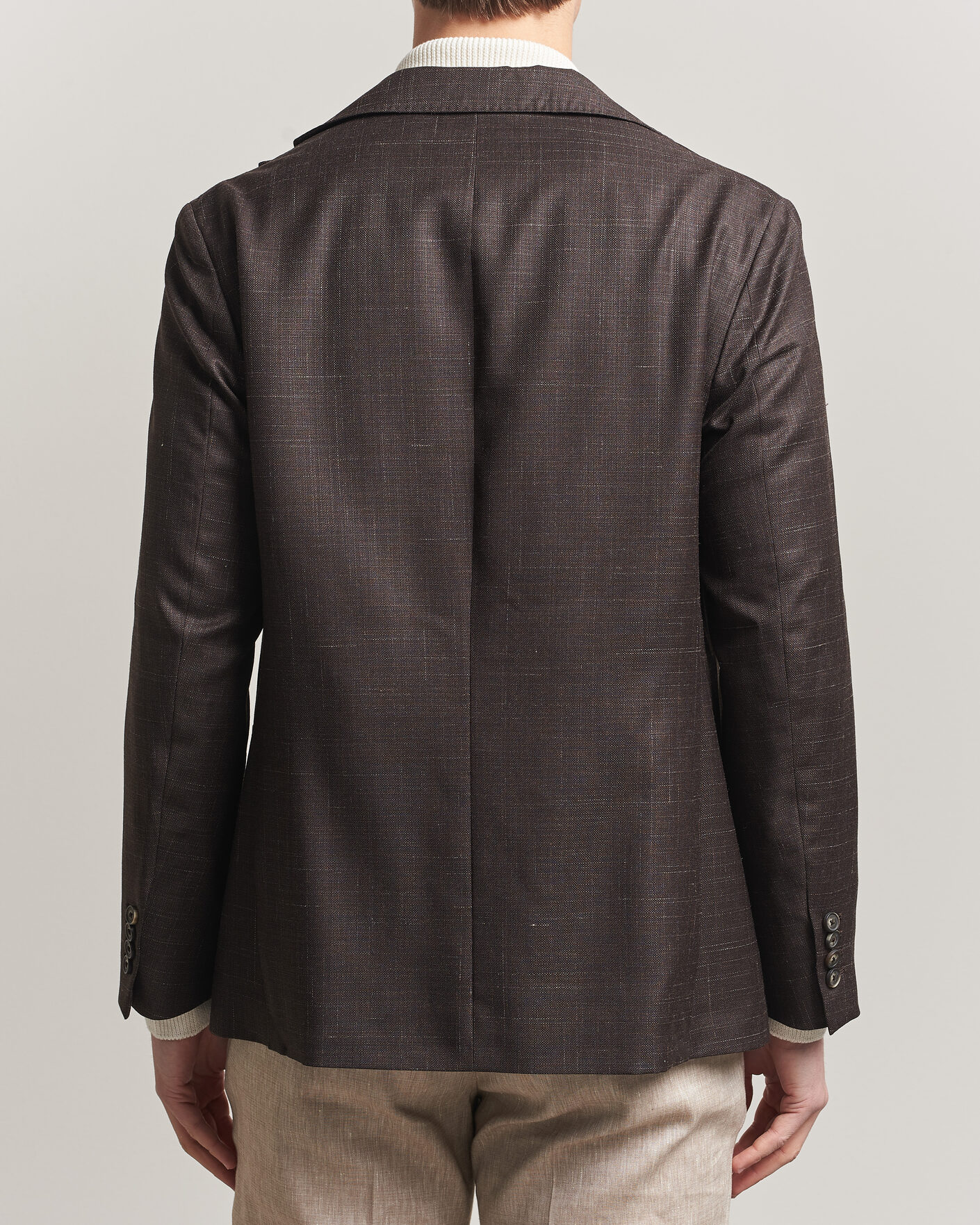 Heren | Blazers | Eton | Wool Silk Soft Blazer Dark Brown