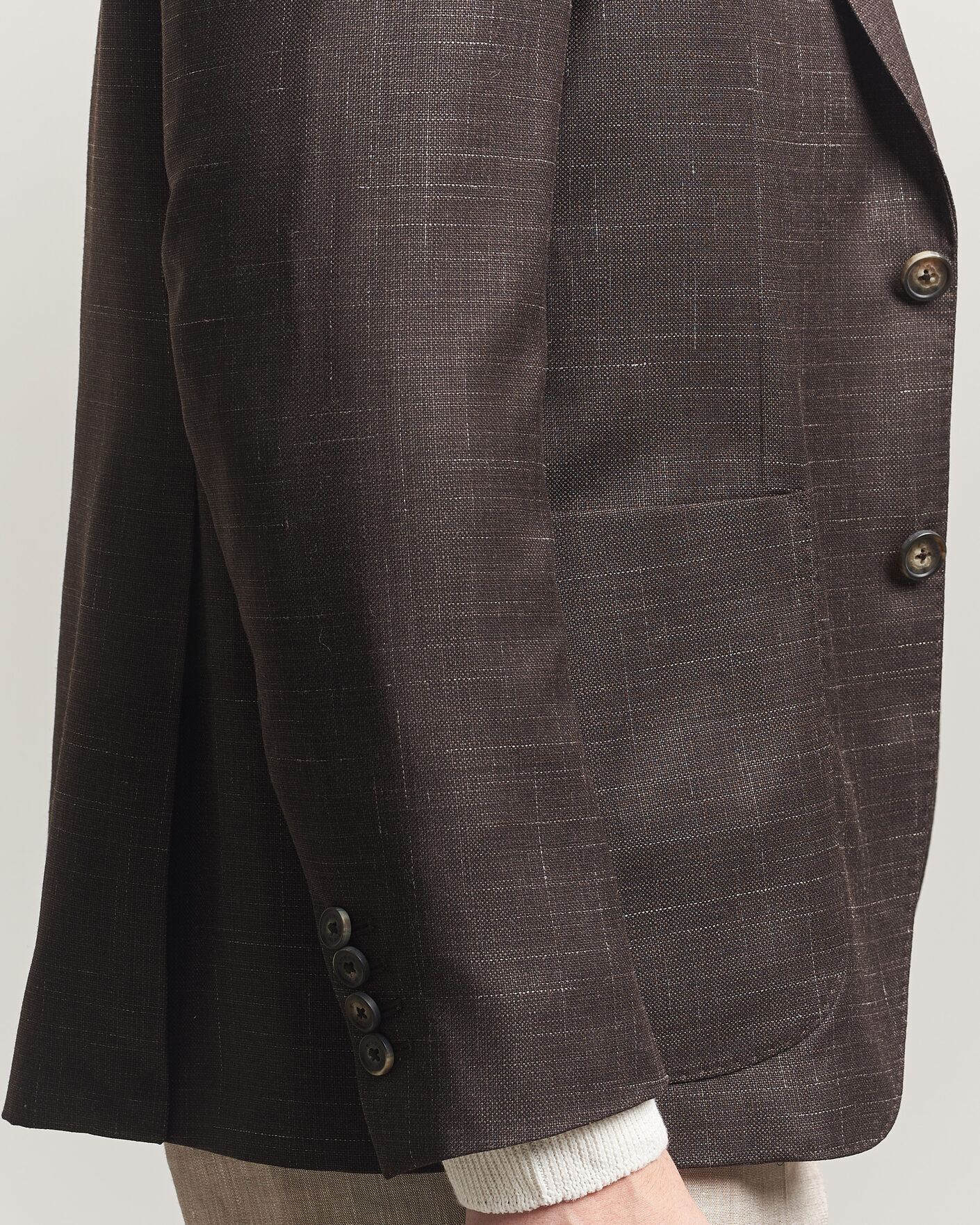 Heren | Blazers | Eton | Wool Silk Soft Blazer Dark Brown