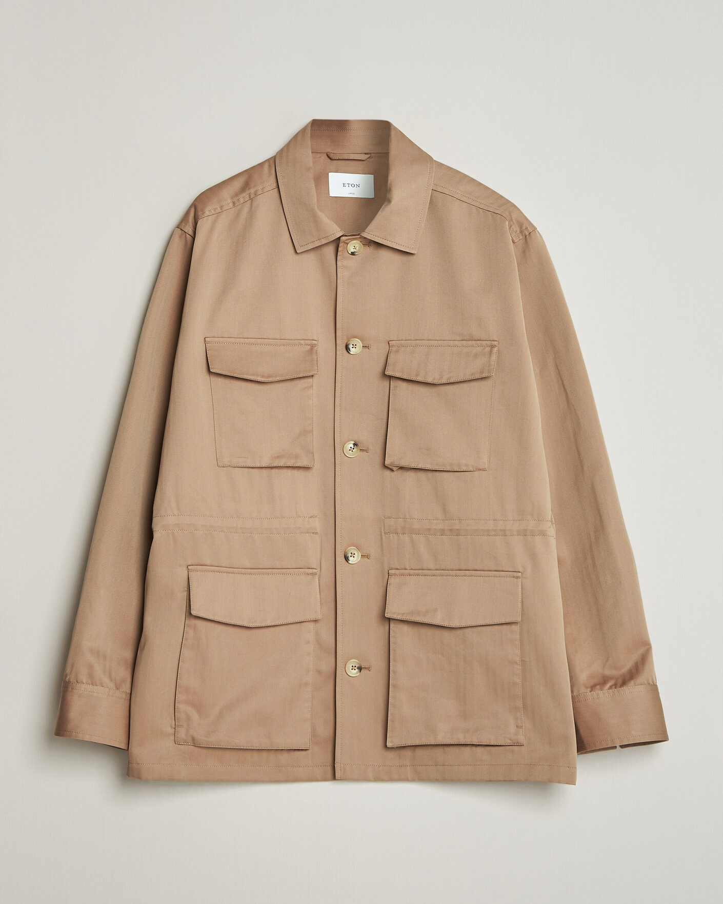 Heren | Jassen | Eton | Cotton Safari Drawstring Jacket Beige