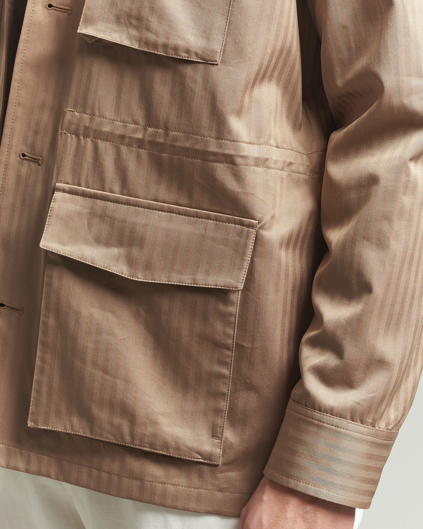 Heren | Jassen | Eton | Cotton Safari Drawstring Jacket Beige