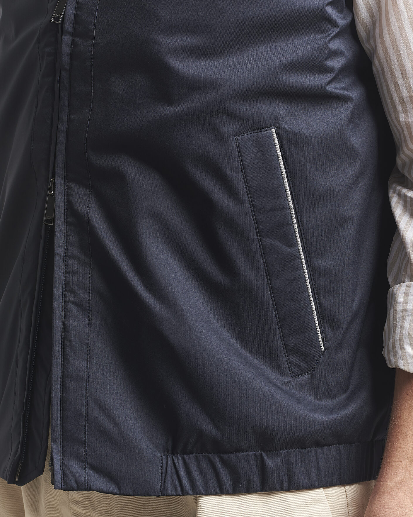 Heren | Gilets | Eton | Lightweight Wind Vest Navy Blue