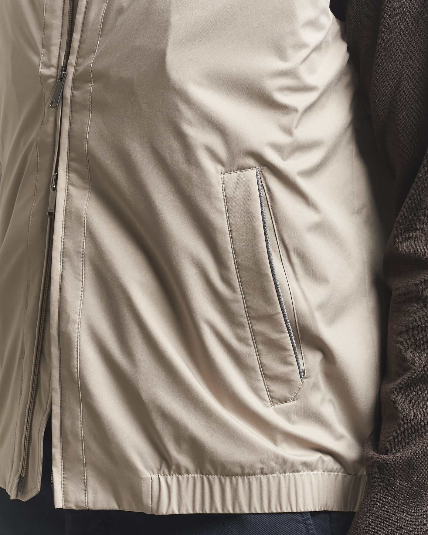 Heren | Gilets | Eton | Lightweight Wind Vest Beige