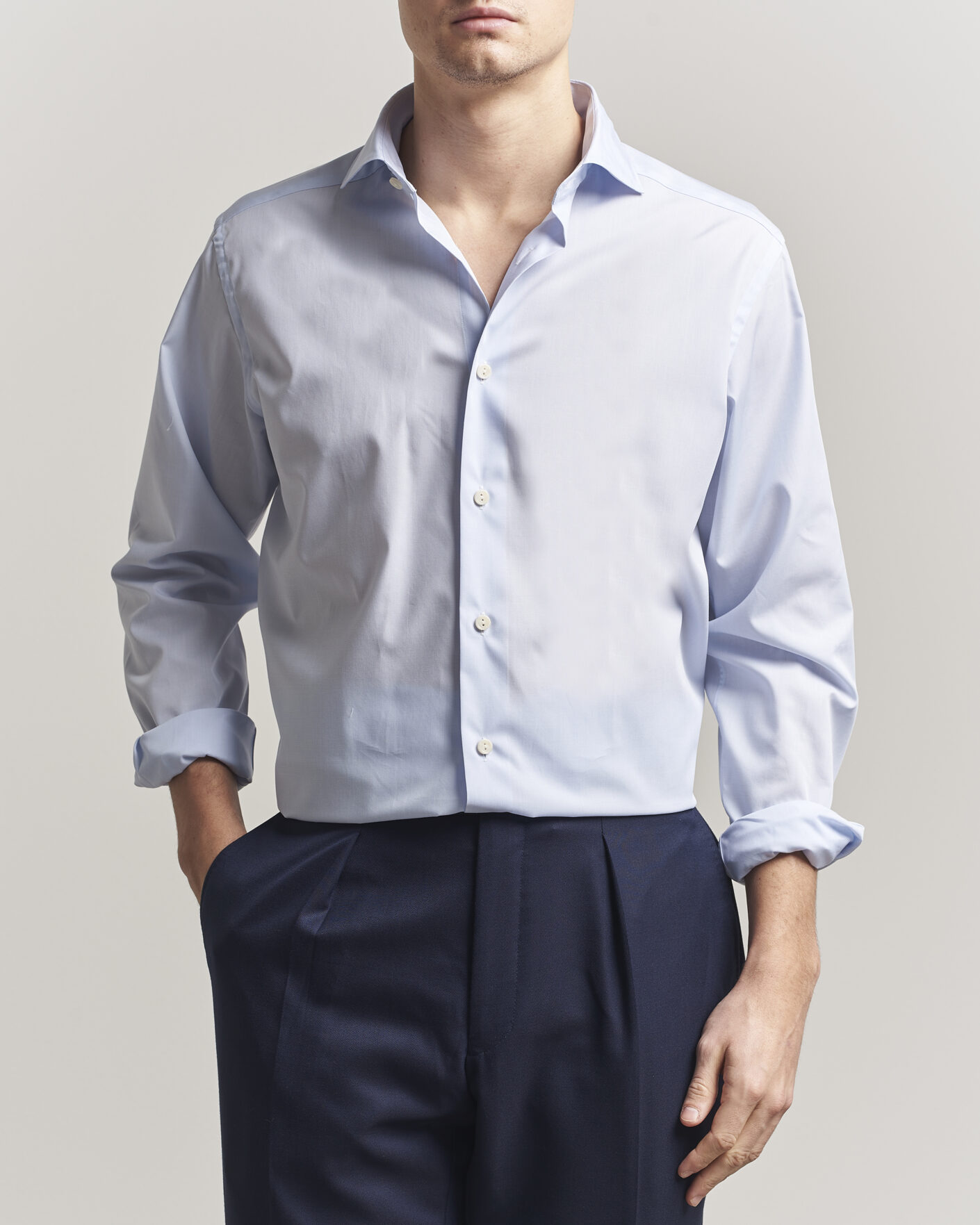 Heren | Overhemden | Eton | Casual Fit Breeze Poplin Shirt Light Blue