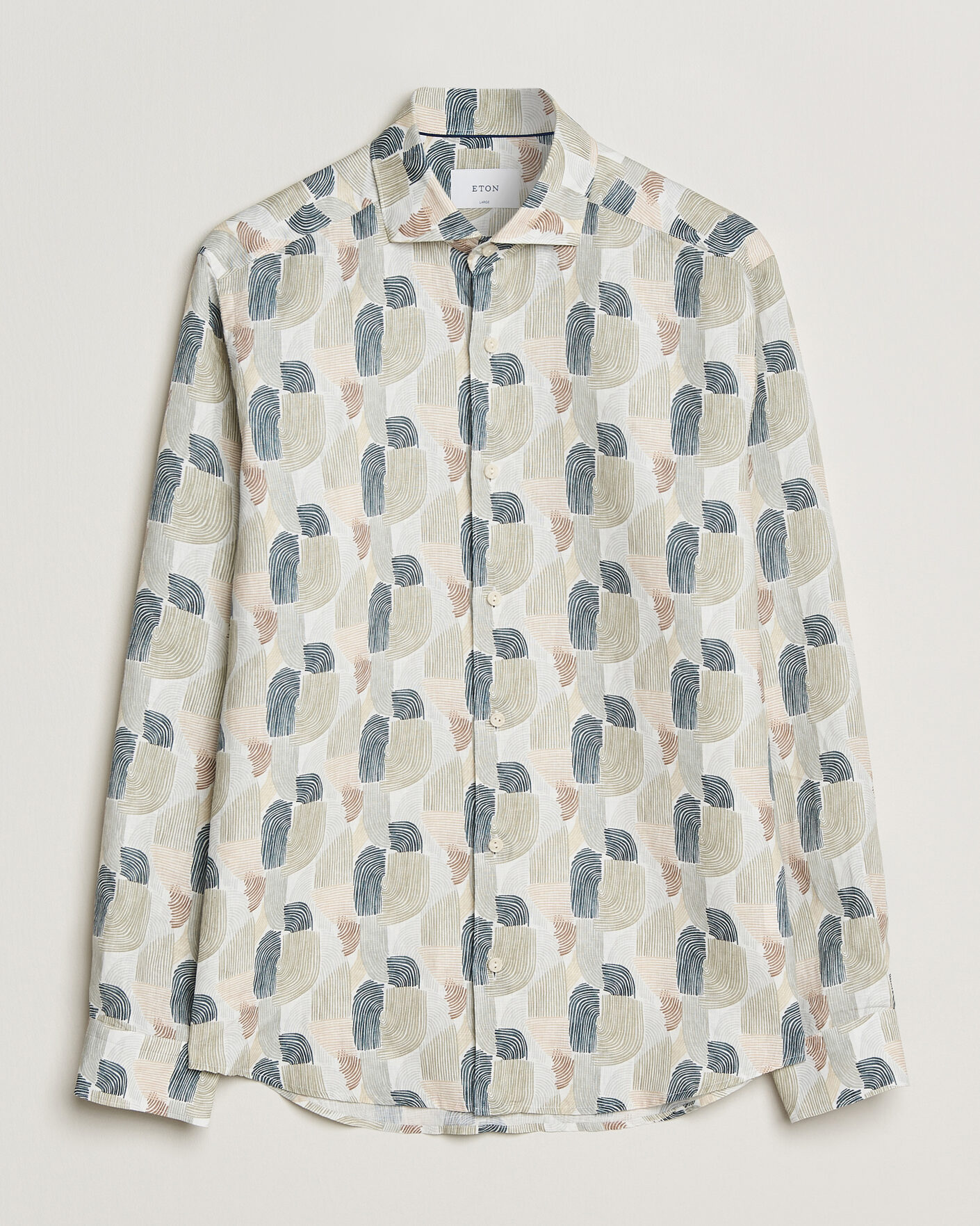 Heren | Overhemden | Eton | Casual Fit Printed Linen Shirt Multi