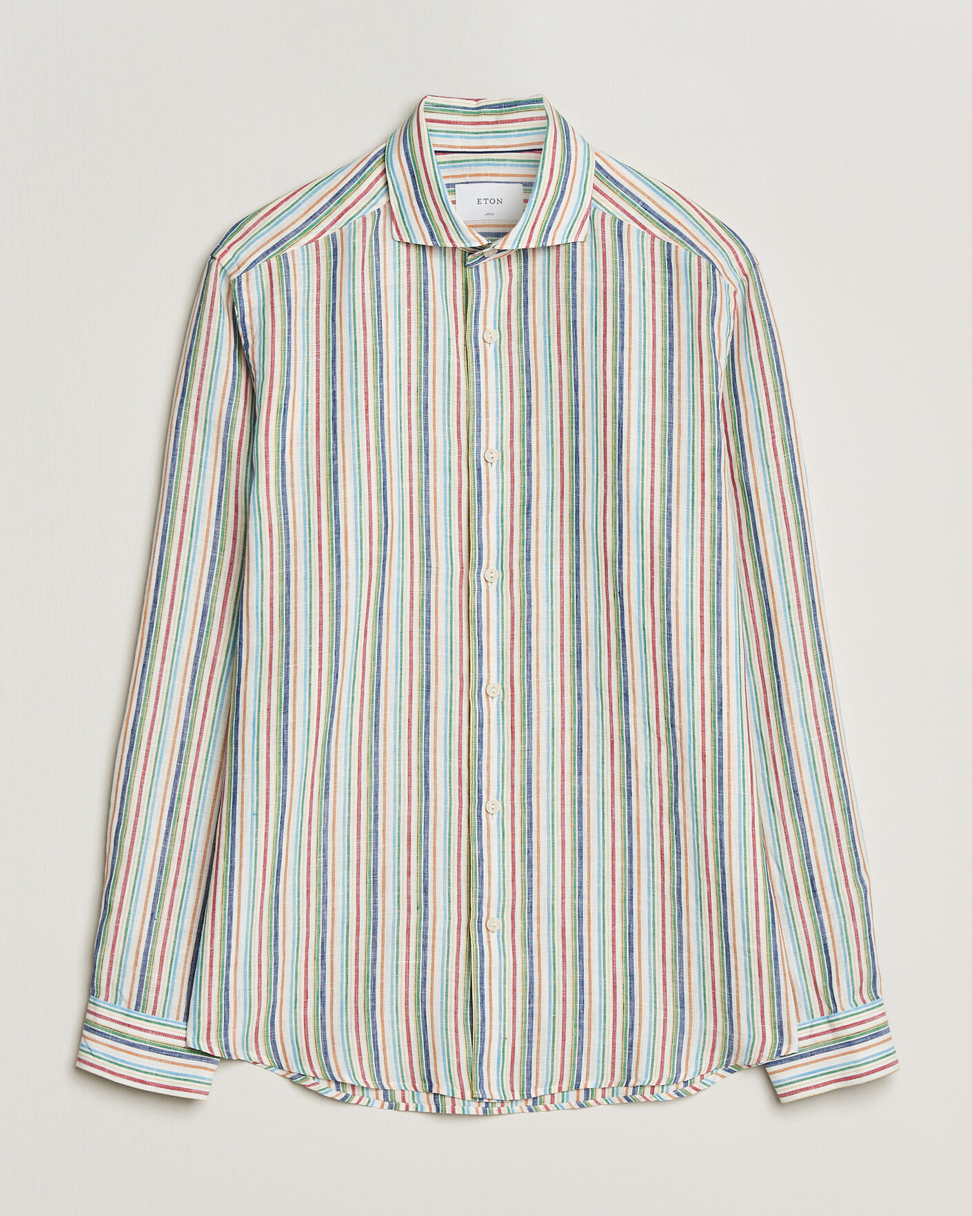 Heren | Overhemden | Eton | Casual Fit Striped Linen Shirt Multi