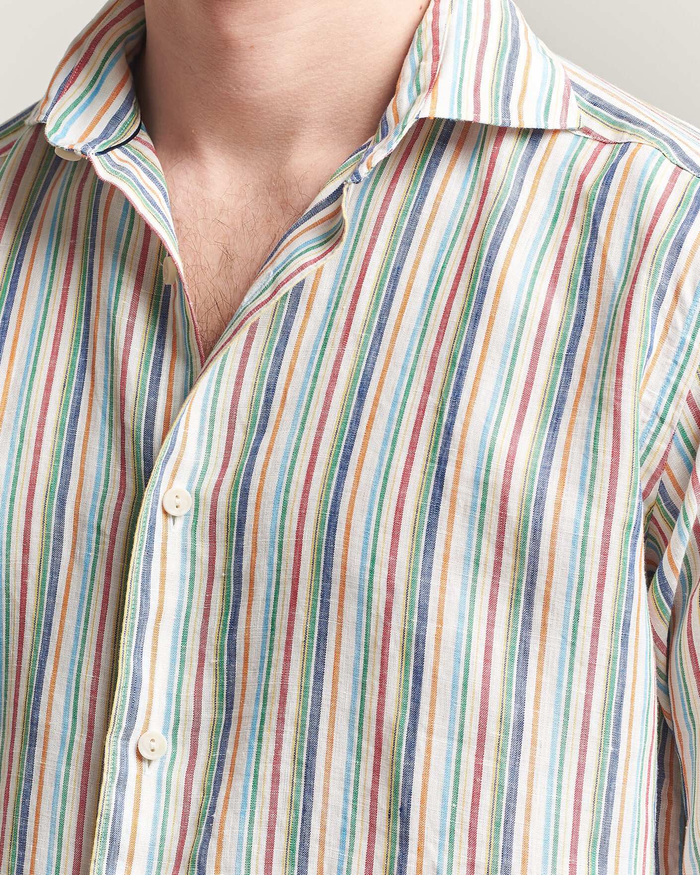 Heren | Overhemden | Eton | Casual Fit Striped Linen Shirt Multi