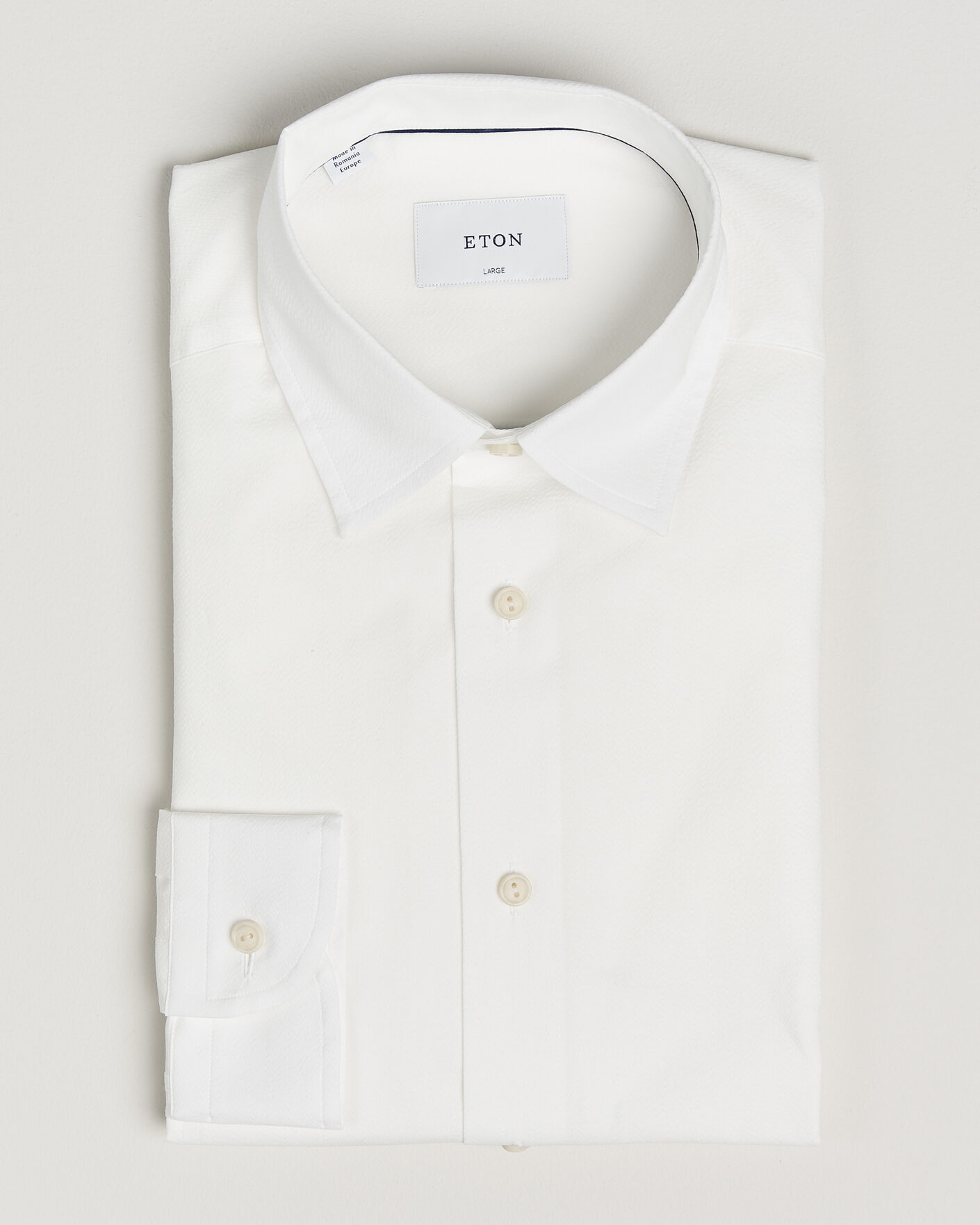 Heren | Overhemden | Eton | Casual Fit Seersucker Resort Shirt White