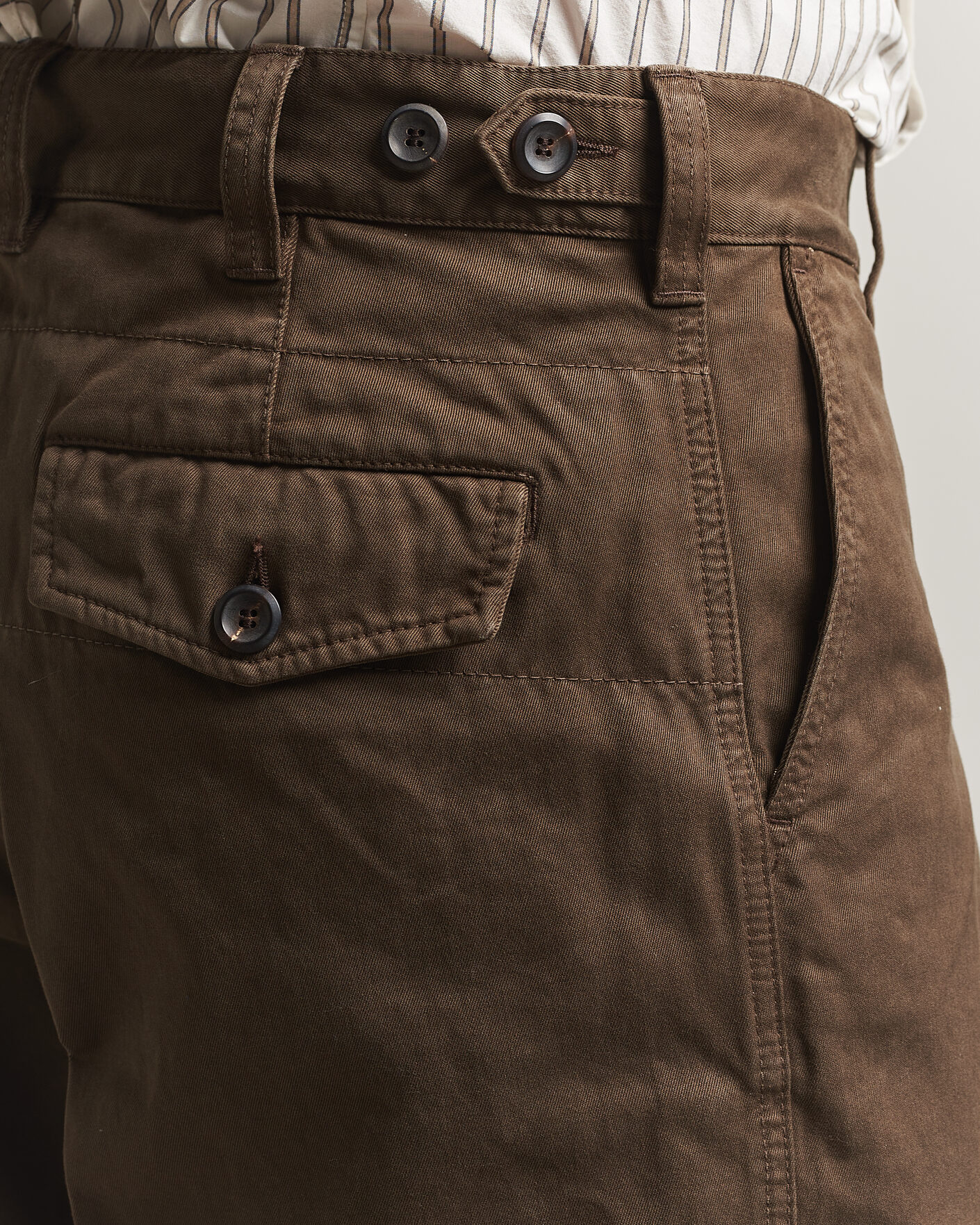 Heren | Broeken | Drake's | Peached Flat Front Cotton Chino Brown