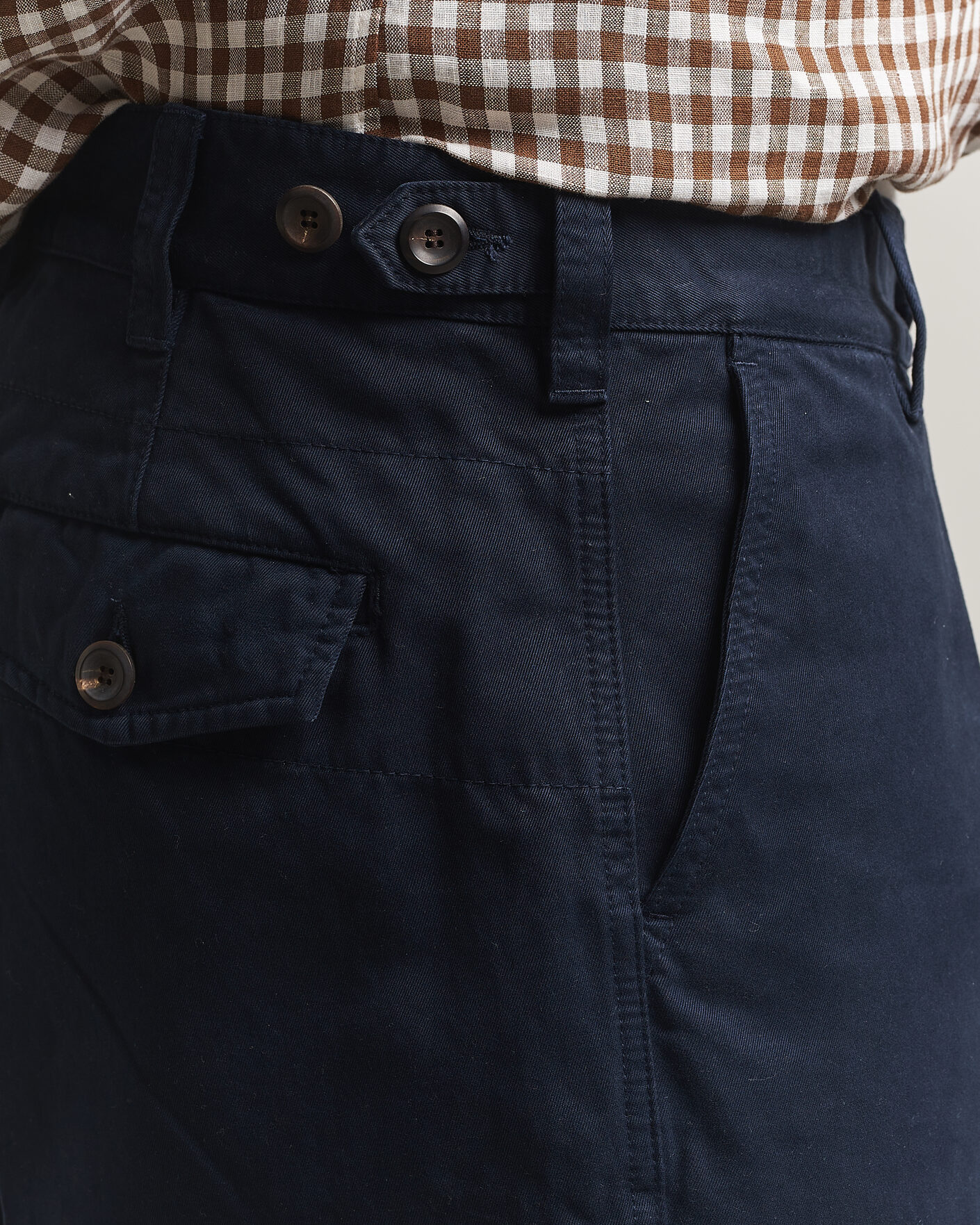 Heren | Broeken | Drake's | Peached Flat Front Cotton Chino Navy