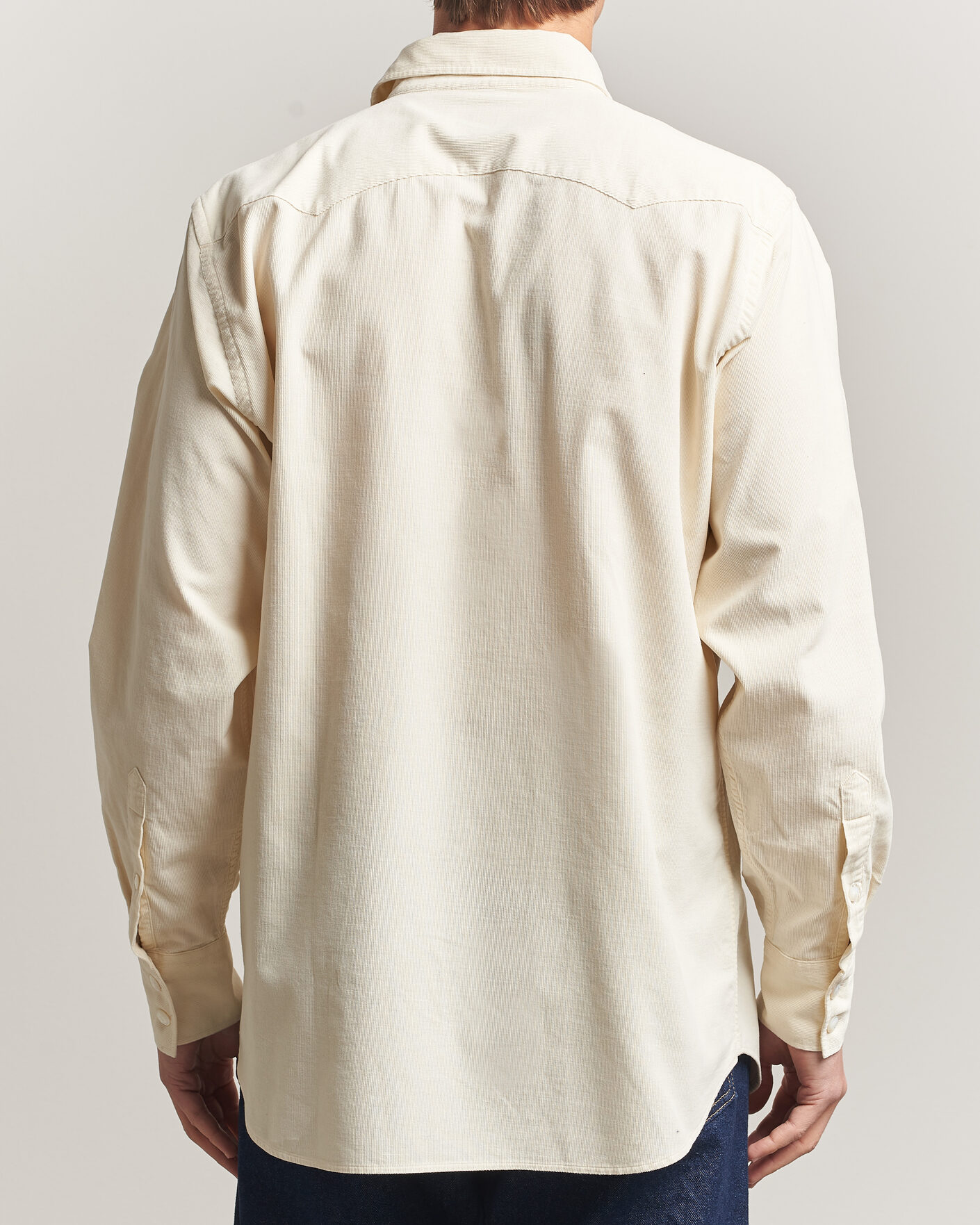 Heren | Overhemden | Drake's | Needlecord Western Shirt White