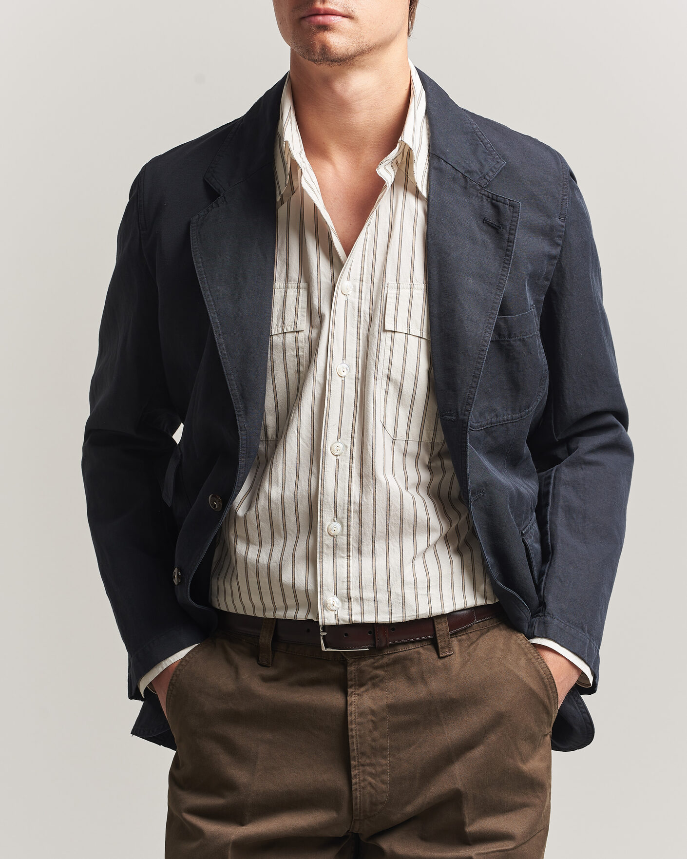 Heren | Blazers | Drake's | MKIV Clean Twill Games Blazer Navy