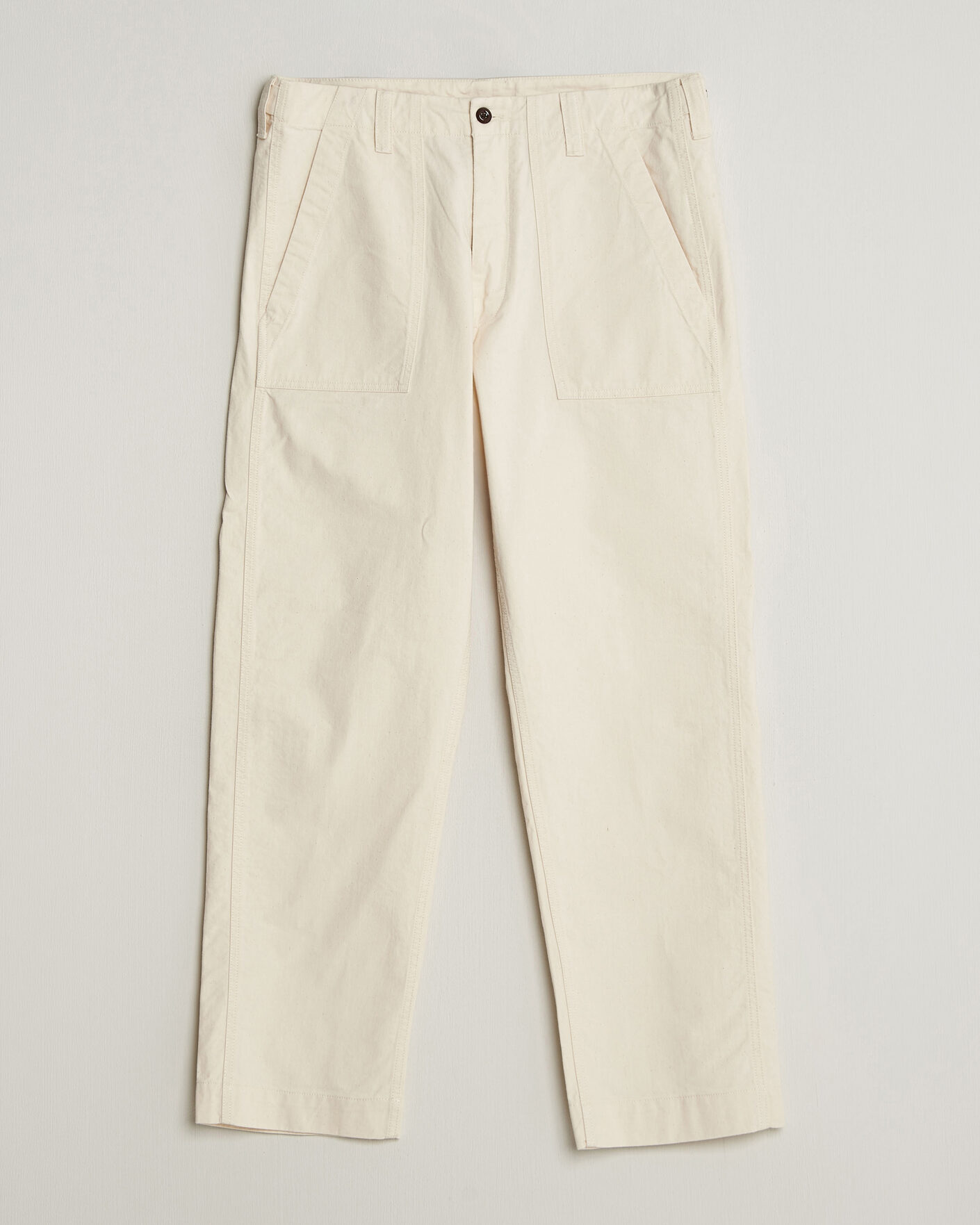 Heren | Broeken | Drake's | Twill Fatigue Trousers Ecru