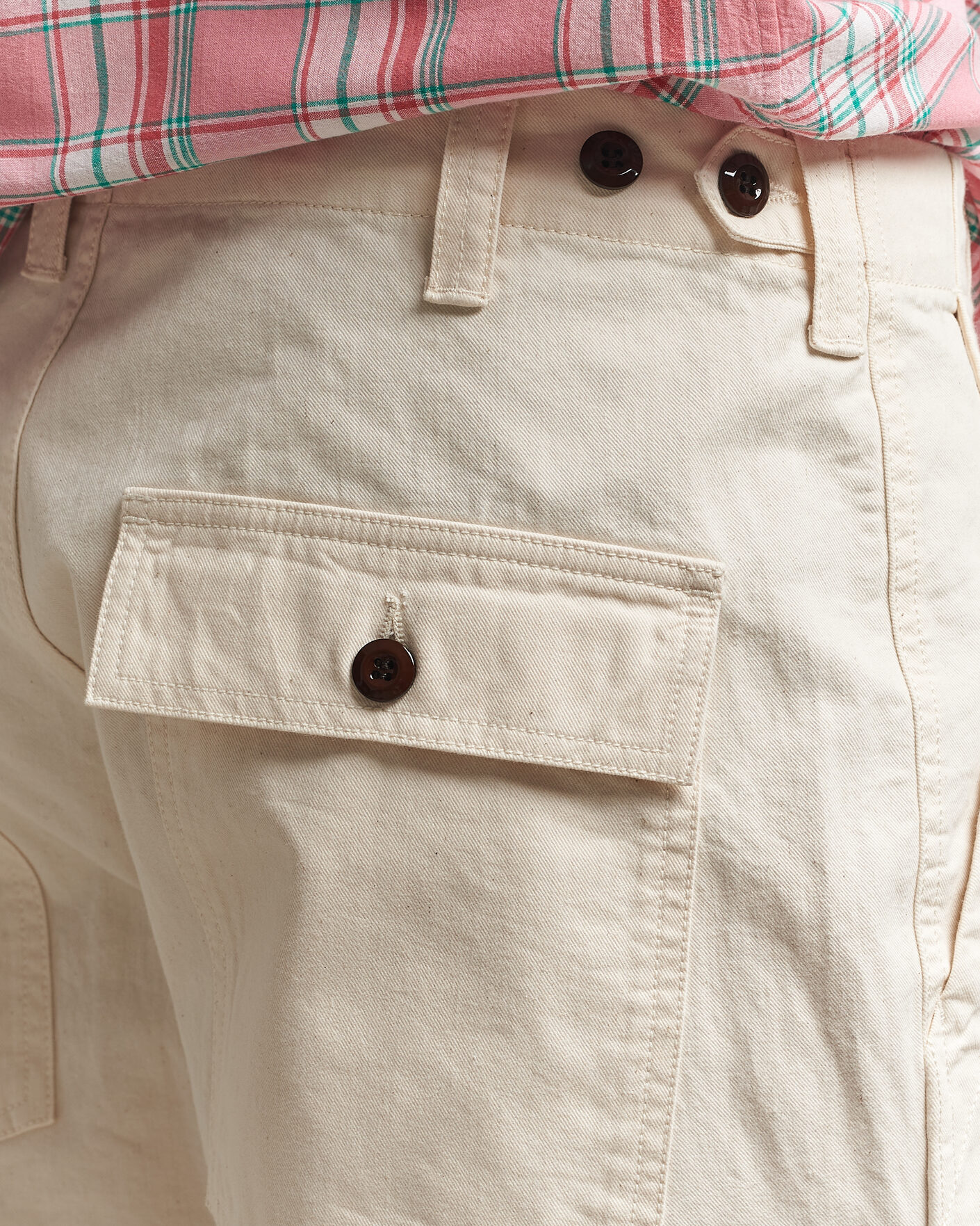 Heren | Broeken | Drake's | Twill Fatigue Trousers Ecru