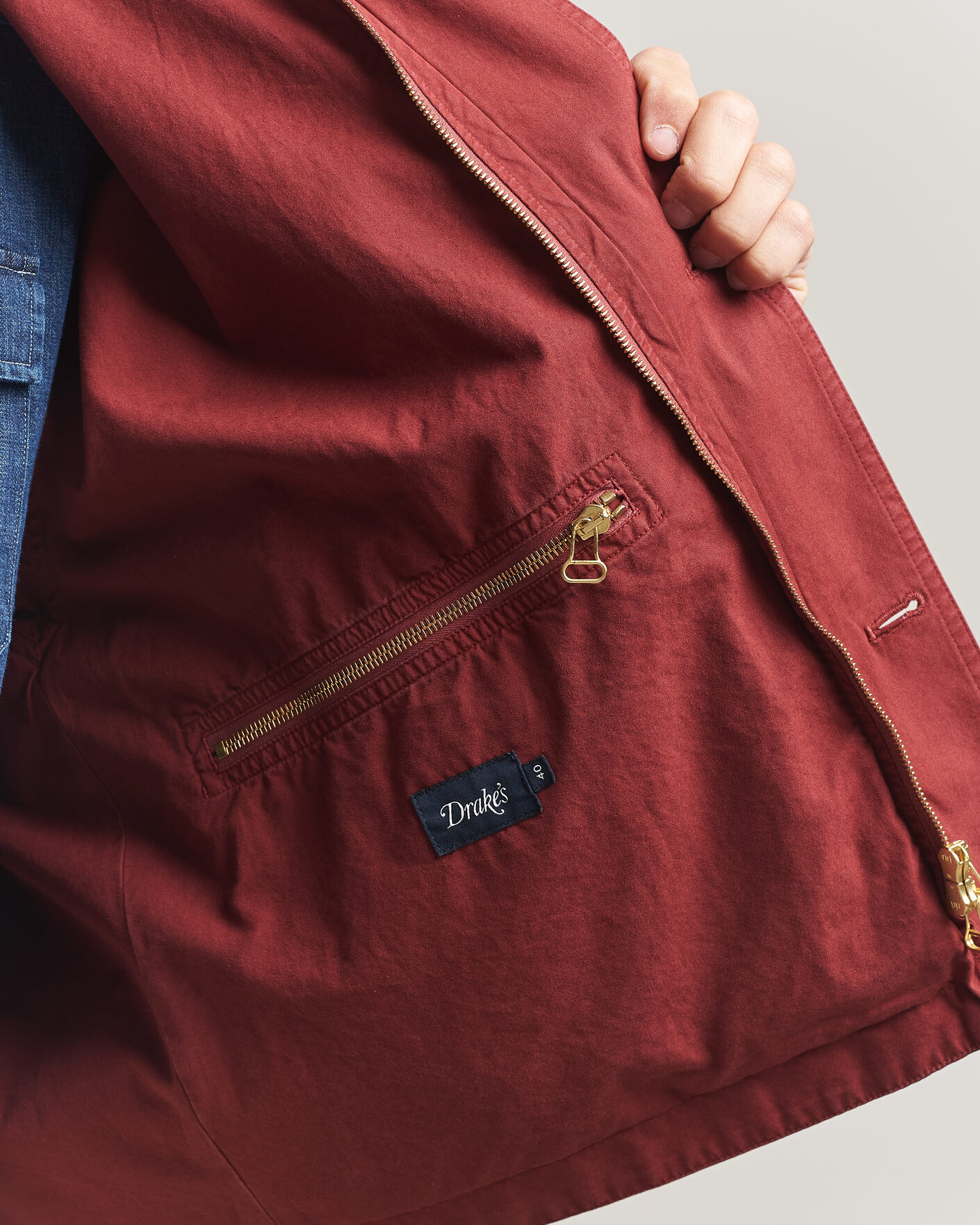 Heren | Jassen | Drake's | Hiking Jacket Washed Red