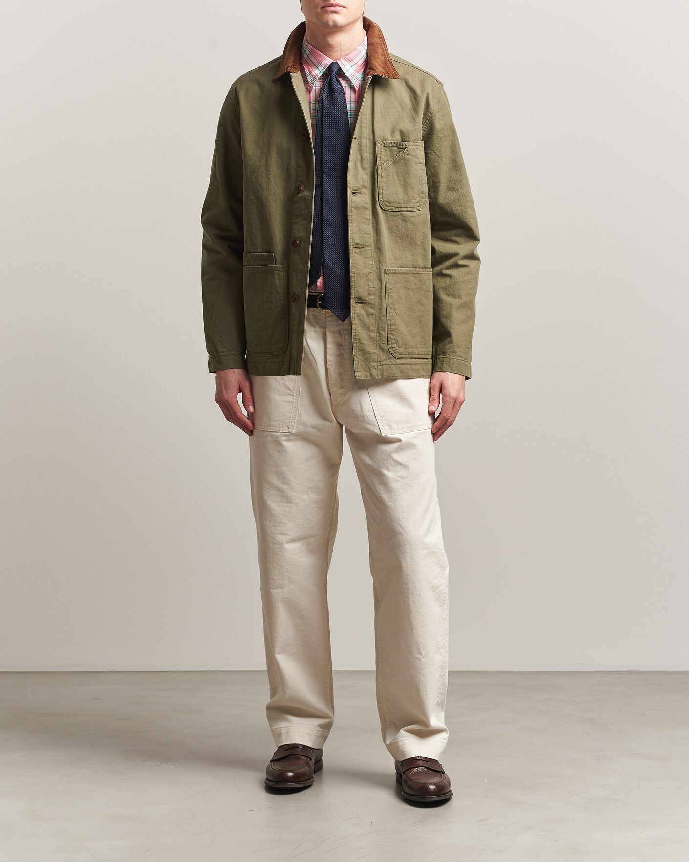 Heren | Jassen | Drake's | Twill Fatigue Jacket Khaki