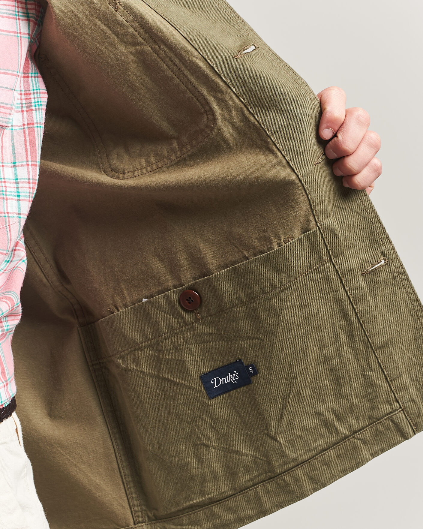 Heren | Jassen | Drake's | Twill Fatigue Jacket Khaki