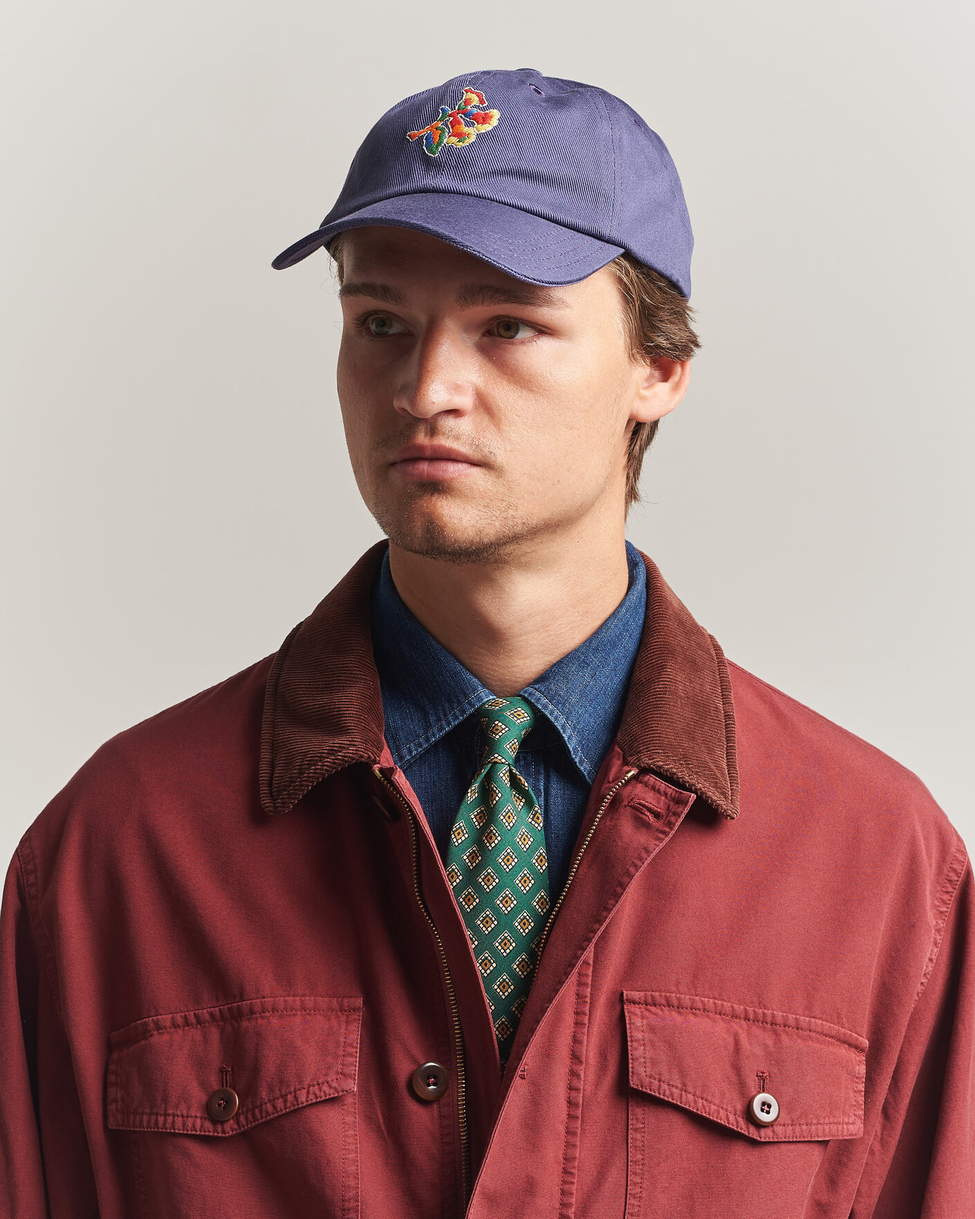 Heren | Hoeden en petten | Drake's | Tapisserie Twill Baseball Cap Blue