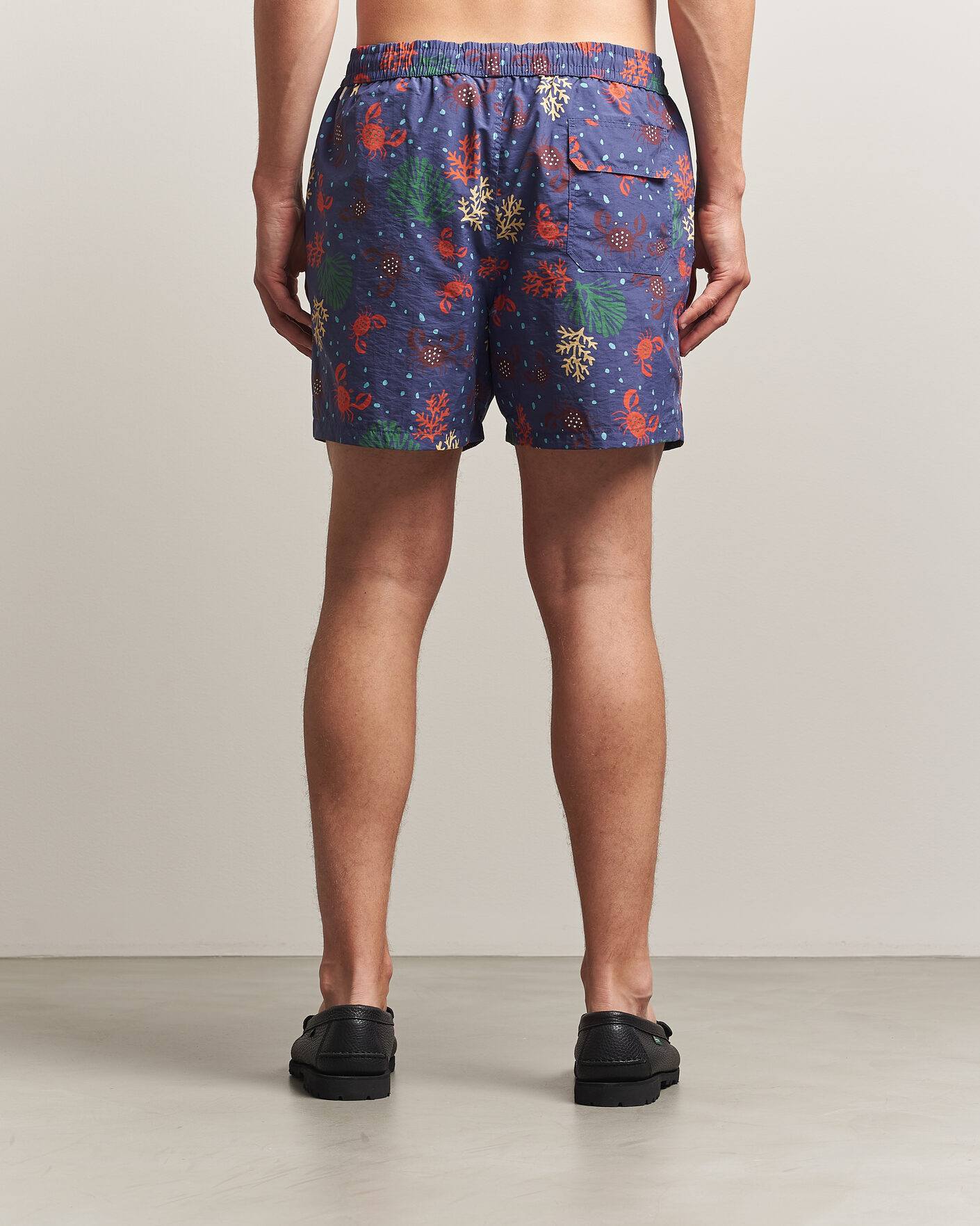 Heren | Zwembroek | Drake's | Crabs Drawstring Swimshorts Blue