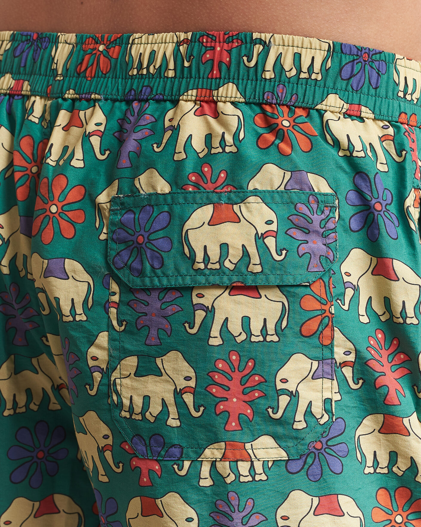 Heren | Zwembroek | Drake's | Elephants Drawstring Swimshorts Green