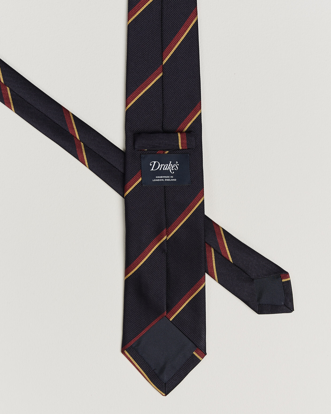 Heren | Stropdassen | Drake's | Regimental Stripe Reppe Tie Navy