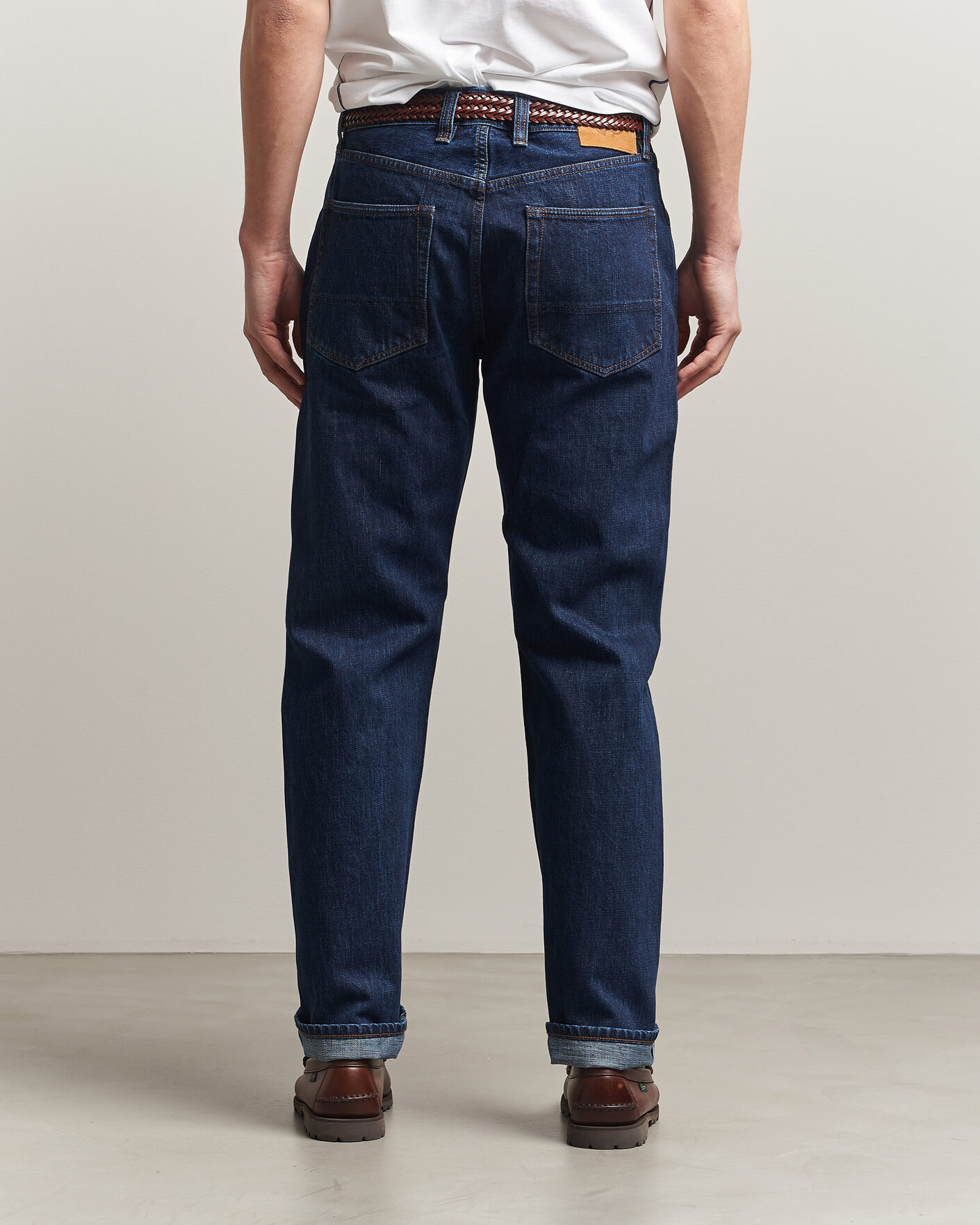 Heren | Jeans | Drake's | 5-Pocket Japanese Selvedge Denim Stone Wash
