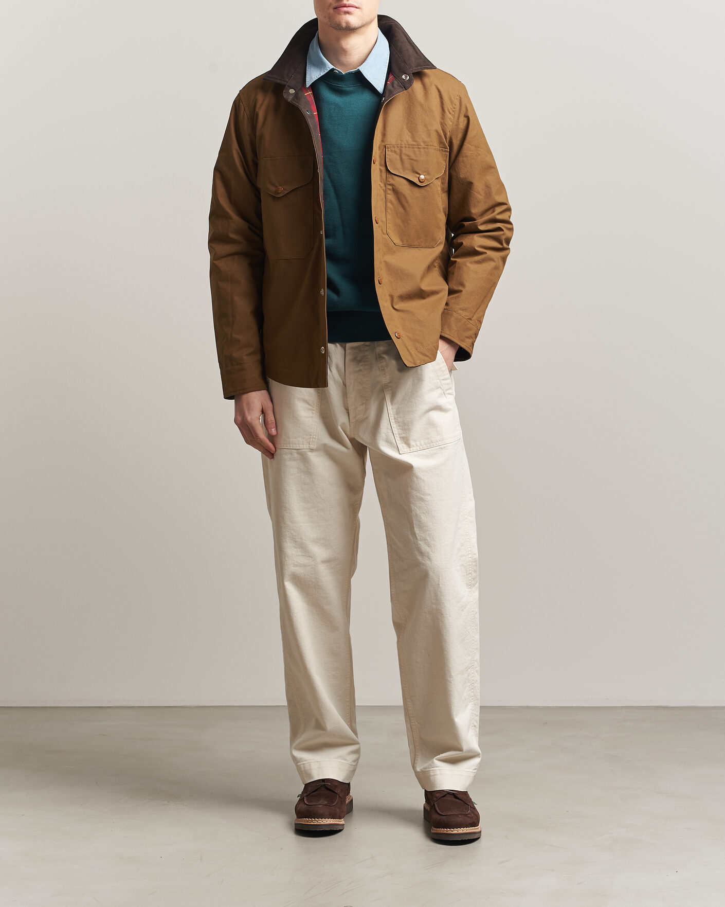 Heren | Jassen | Manifattura Ceccarelli | Dry Wax Heavy Shirt Jacket Dark Tan