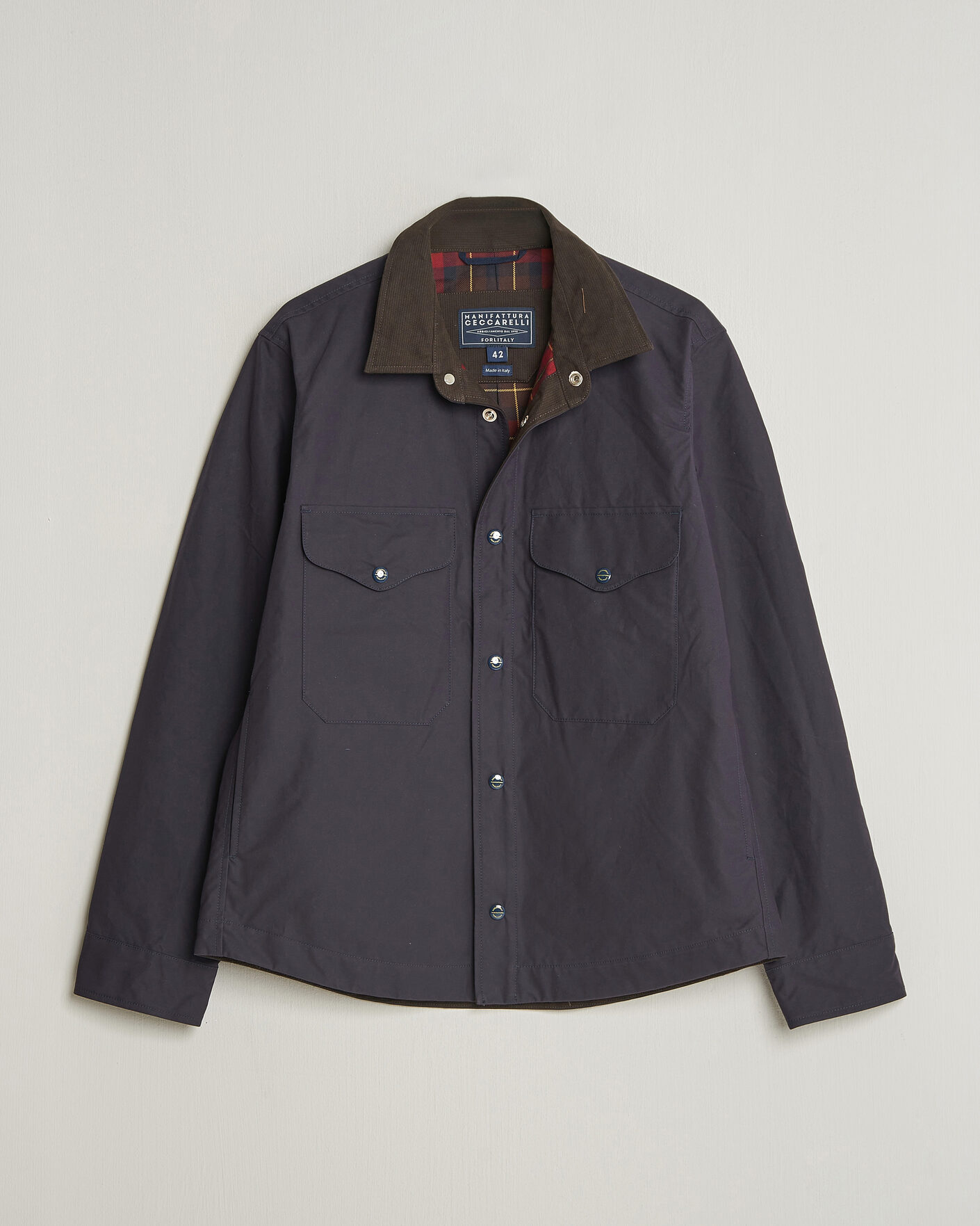 Heren | Jassen | Manifattura Ceccarelli | Dry Wax Heavy Shirt Jacket Navy
