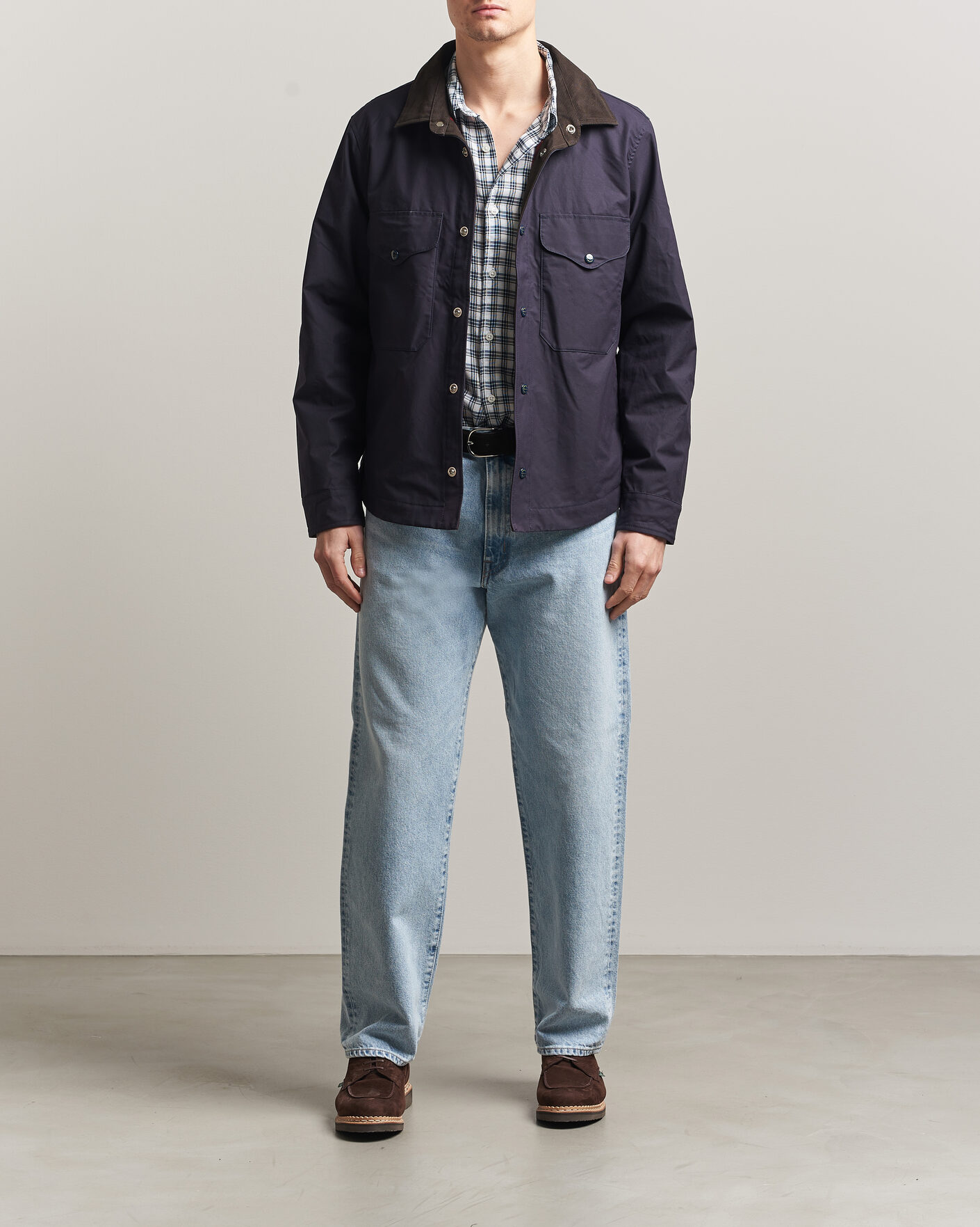 Heren | Jassen | Manifattura Ceccarelli | Dry Wax Heavy Shirt Jacket Navy