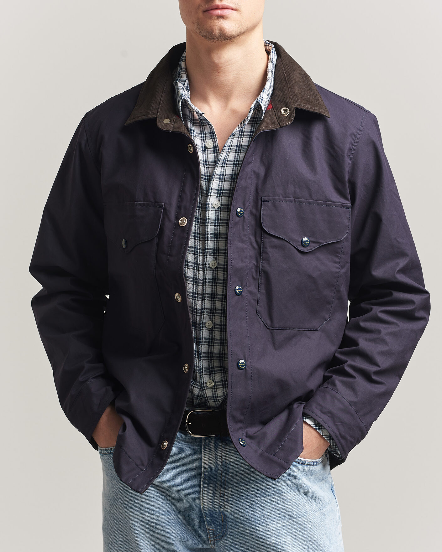 Heren | Jassen | Manifattura Ceccarelli | Dry Wax Heavy Shirt Jacket Navy
