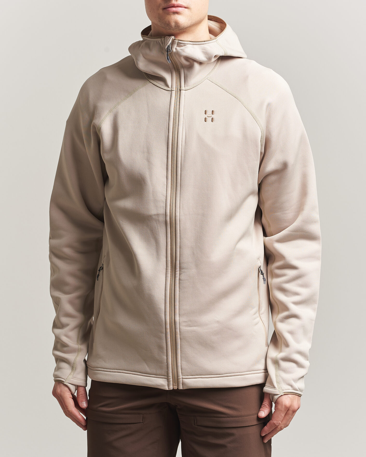 Heren | Truien | Haglöfs | Magma Mid Fleece Hood Chalk Beige