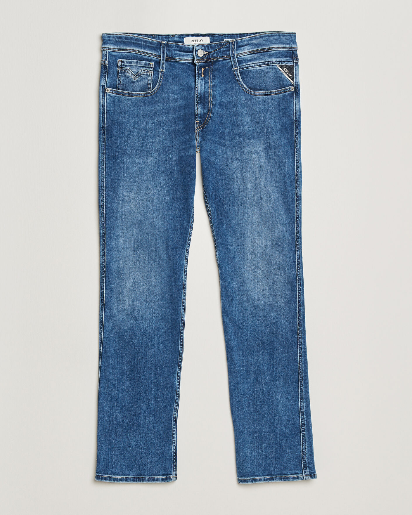 Heren | Broeken | Replay | Anbass Powerstretch Jeans Medium Blue