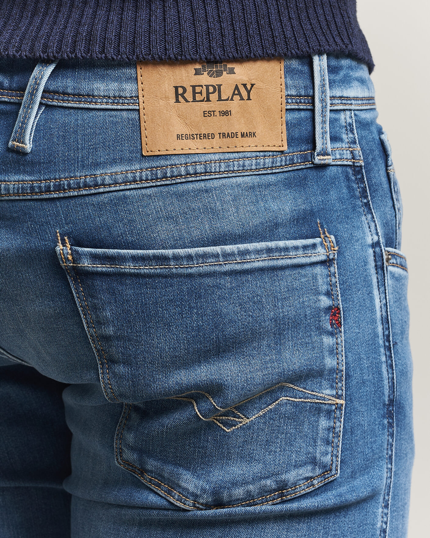 Heren | Jeans | Replay | Anbass Powerstretch Jeans Medium Blue